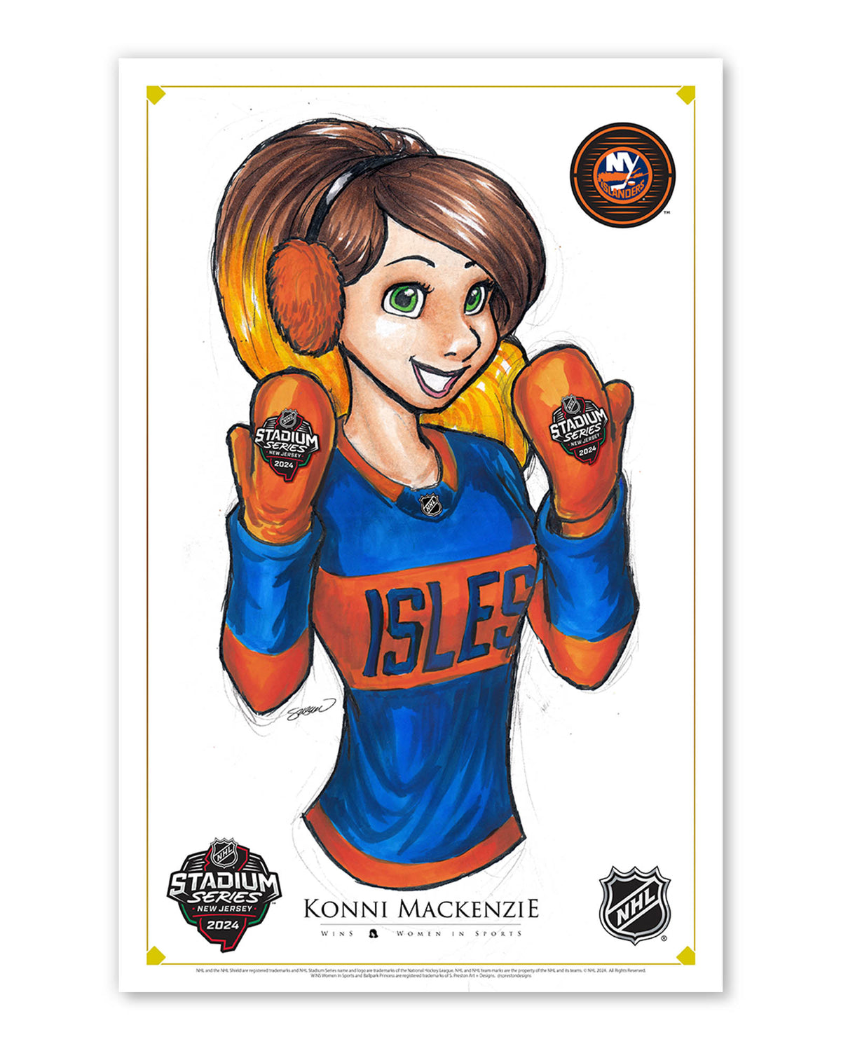 WinS® NHL Konni Mackenzie 2024 Stadium Series New York Islanders Poster Print