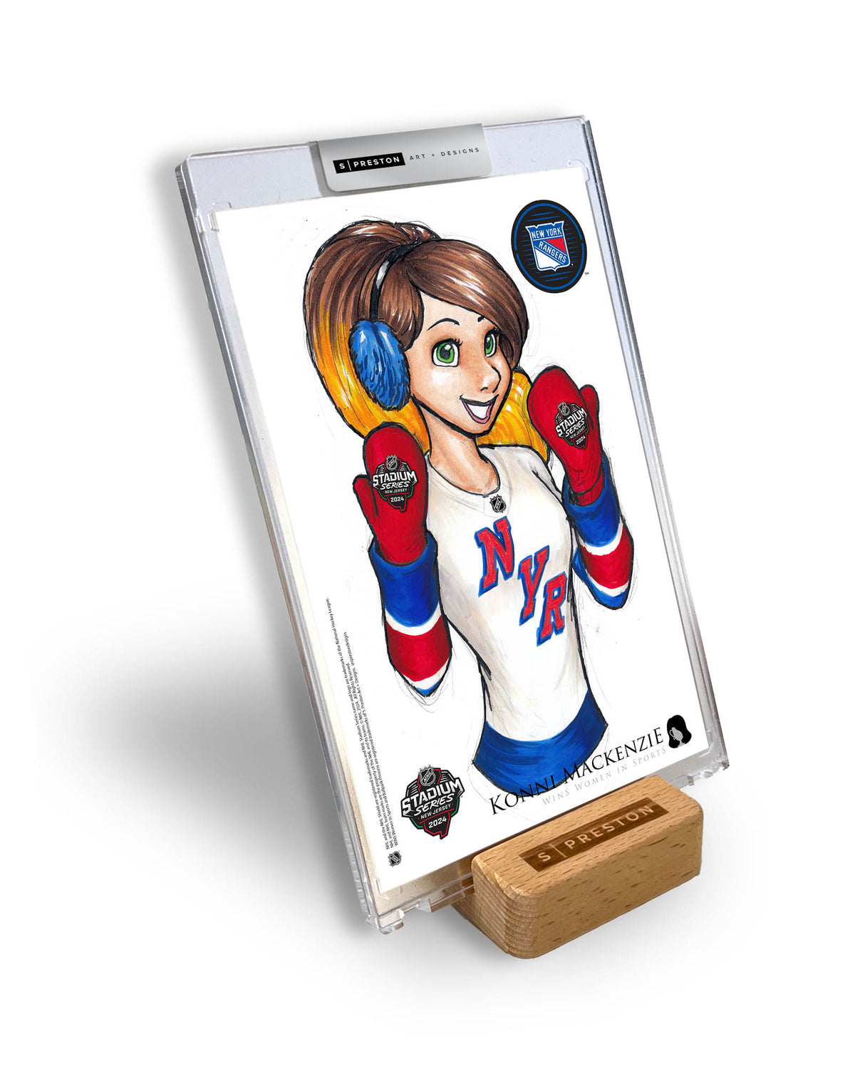 WinS® NHL Konni Mackenzie 2024 Stadium Series Limited Edition Art Card Slab - Rangers