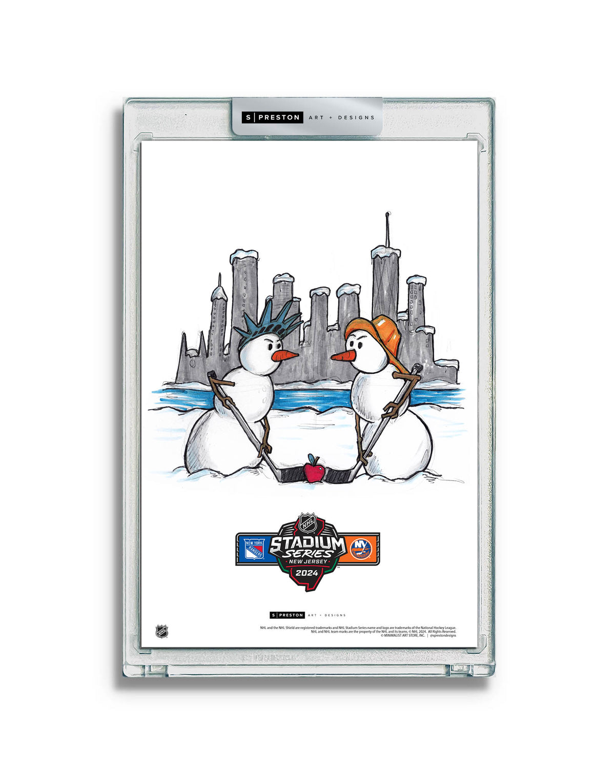 2024 NHL Stadium Series Sketch Limited Edition Art Card Slab - NYR vs NYI
