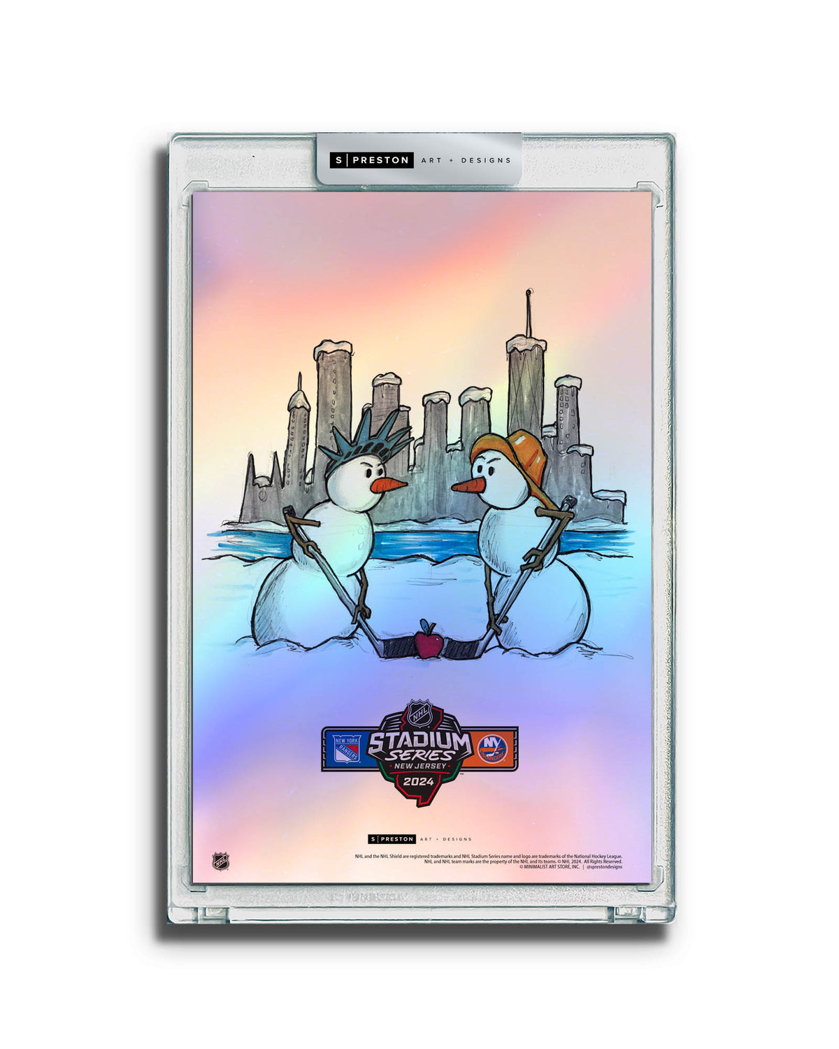 2024 NHL Stadium Series Sketch Limited Edition Art Card Slab - NYR vs NYI