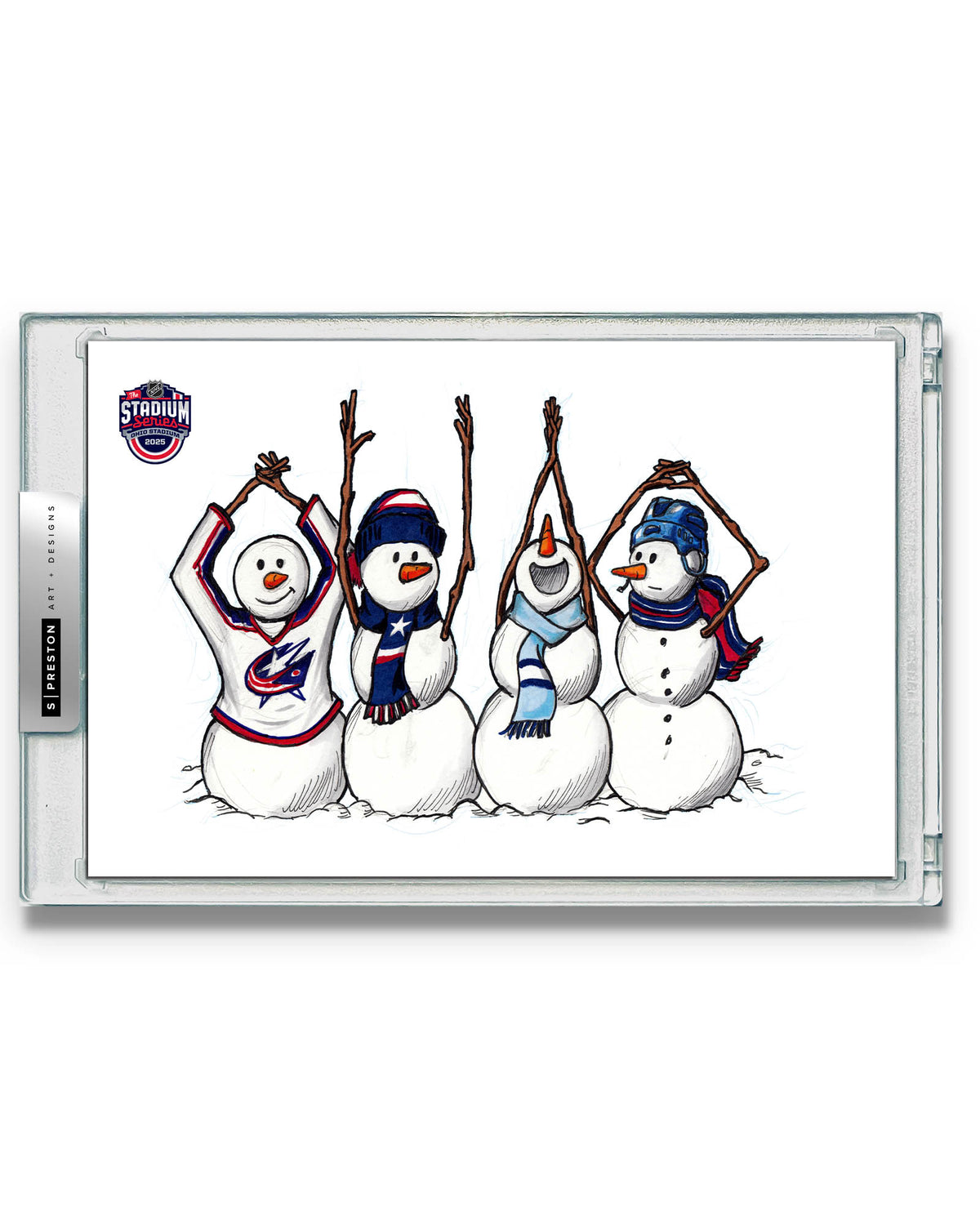 2025 NHL Stadium Series Sketch Limited Edition Art Slab - CBJ vs DET