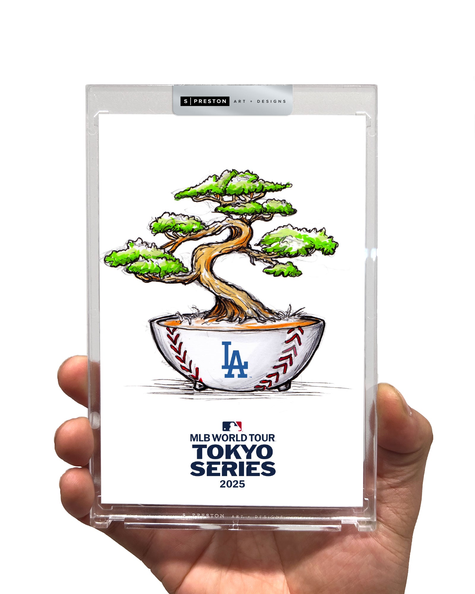 2025 MLB Tokyo Series Sketch Limited Edition Art Slab - Dodgers