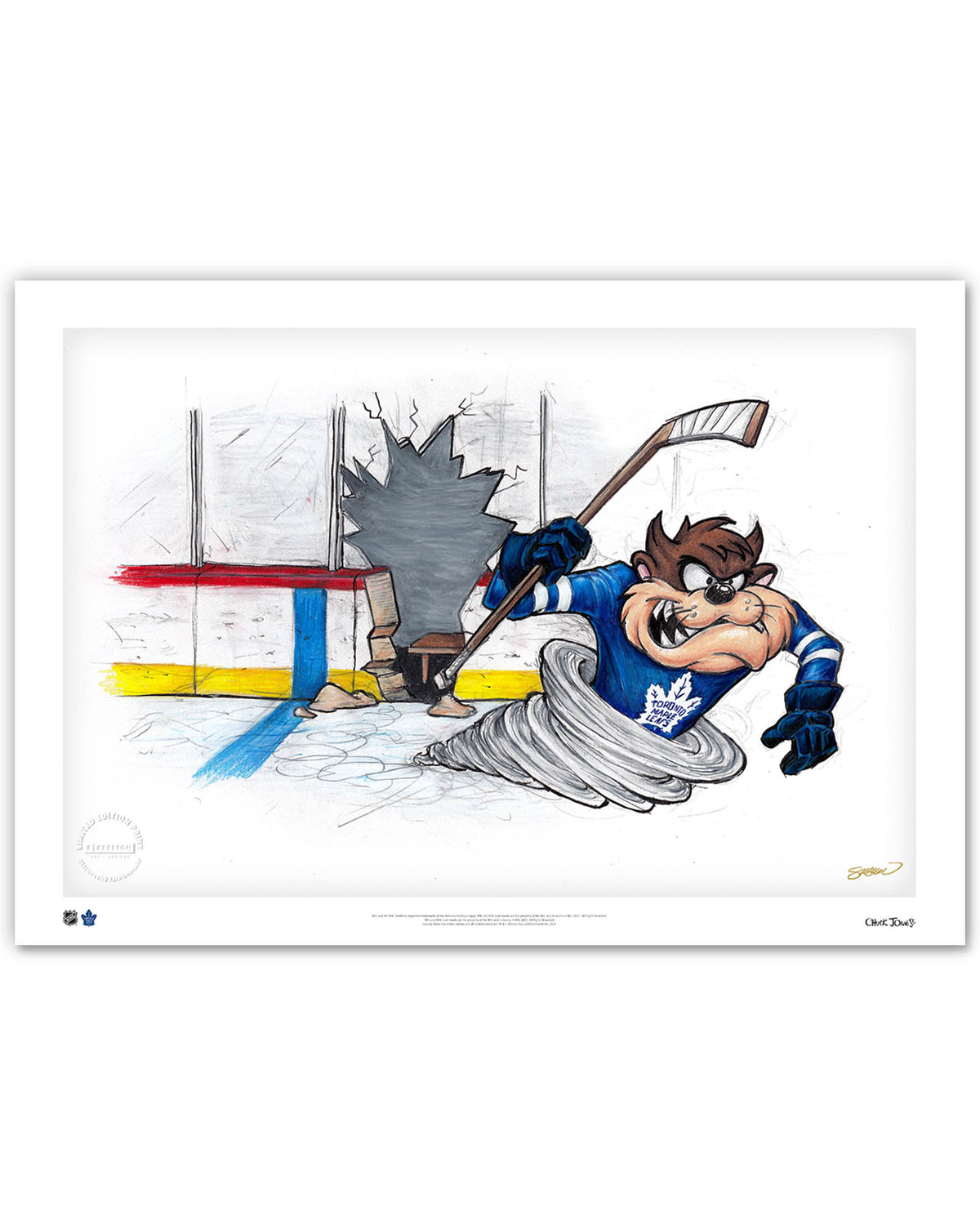 Tazmanian Line Change x NHL Maple Leafs Tazmanian Devil Limited Edition Art Print