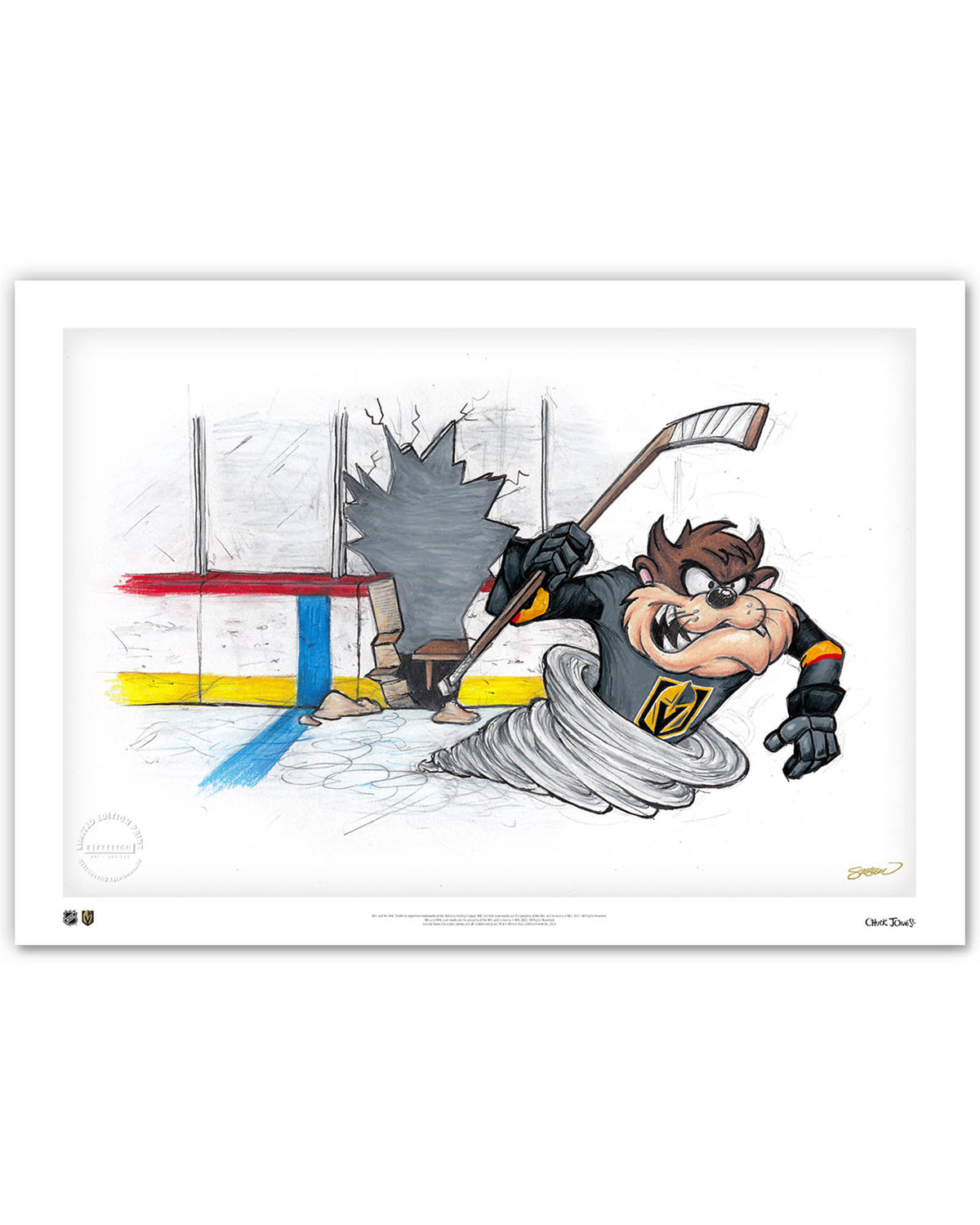 Tazmanian Line Change x NHL Golden Knights Tazmanian Devil Limited Edition Art Print