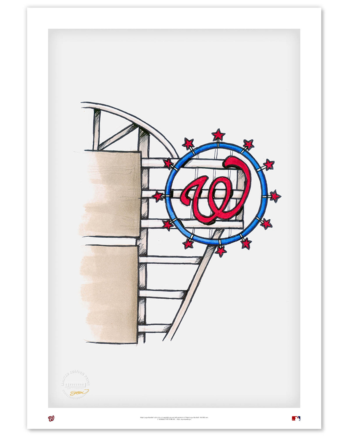 Nationals Park Ink Sketch Limited Edition Art Print