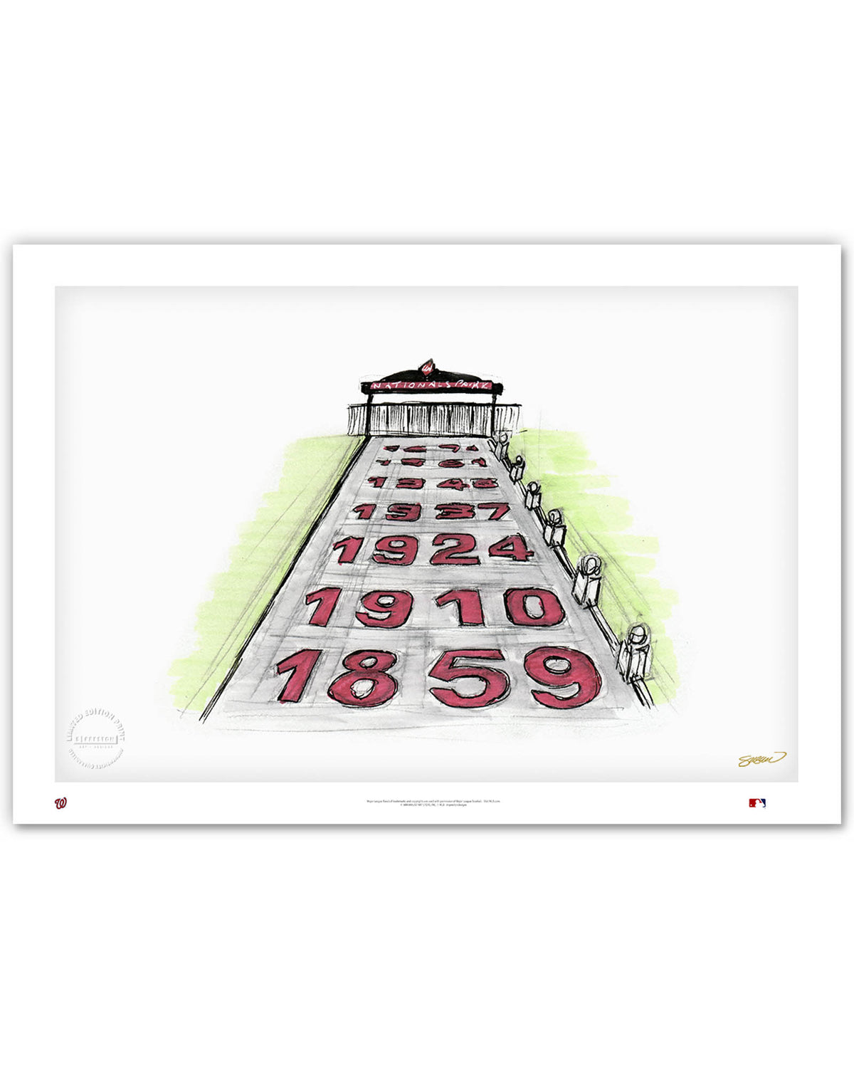 Nationals Park Ink Sketch (Main Gate) Limited Edition Art Print