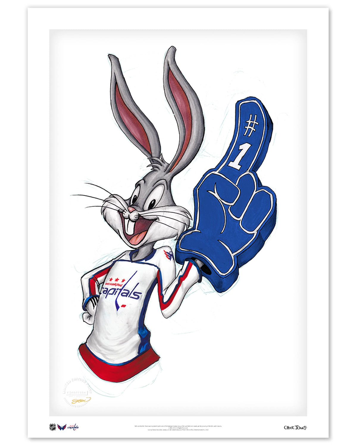 Rabbit Hockey Fan x NHL Capitals Bugs Bunny Limited Edition Art Print
