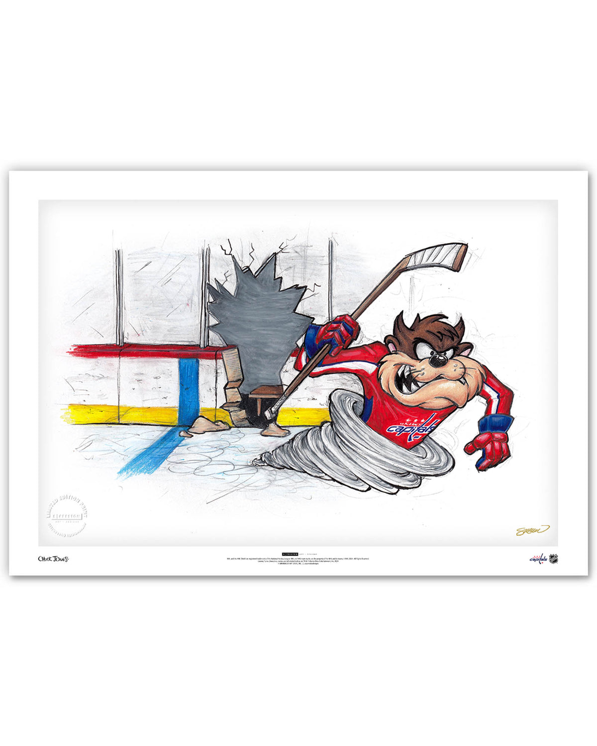 Tazmanian Line Change x NHL Capitals Tazmanian Devil Limited Edition Art Print