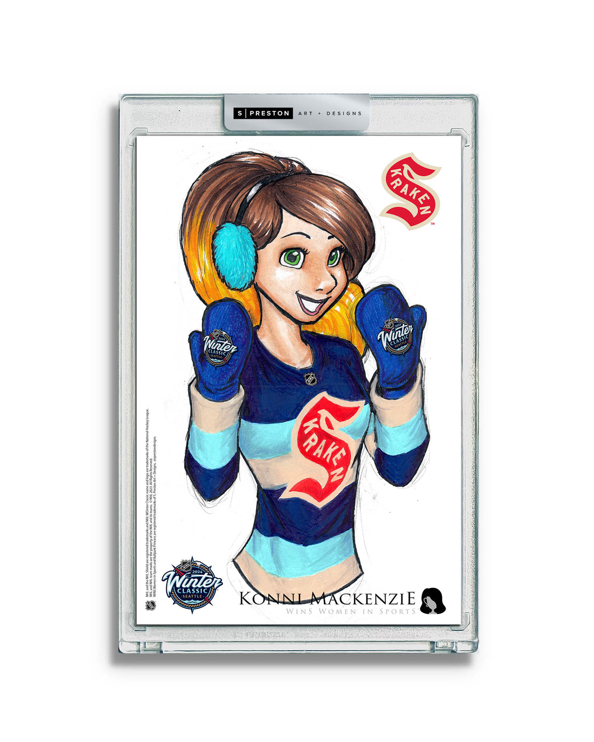 WinS® NHL Konni Mackenzie 2024 Winter Classic Limited Edition Art Card Slab