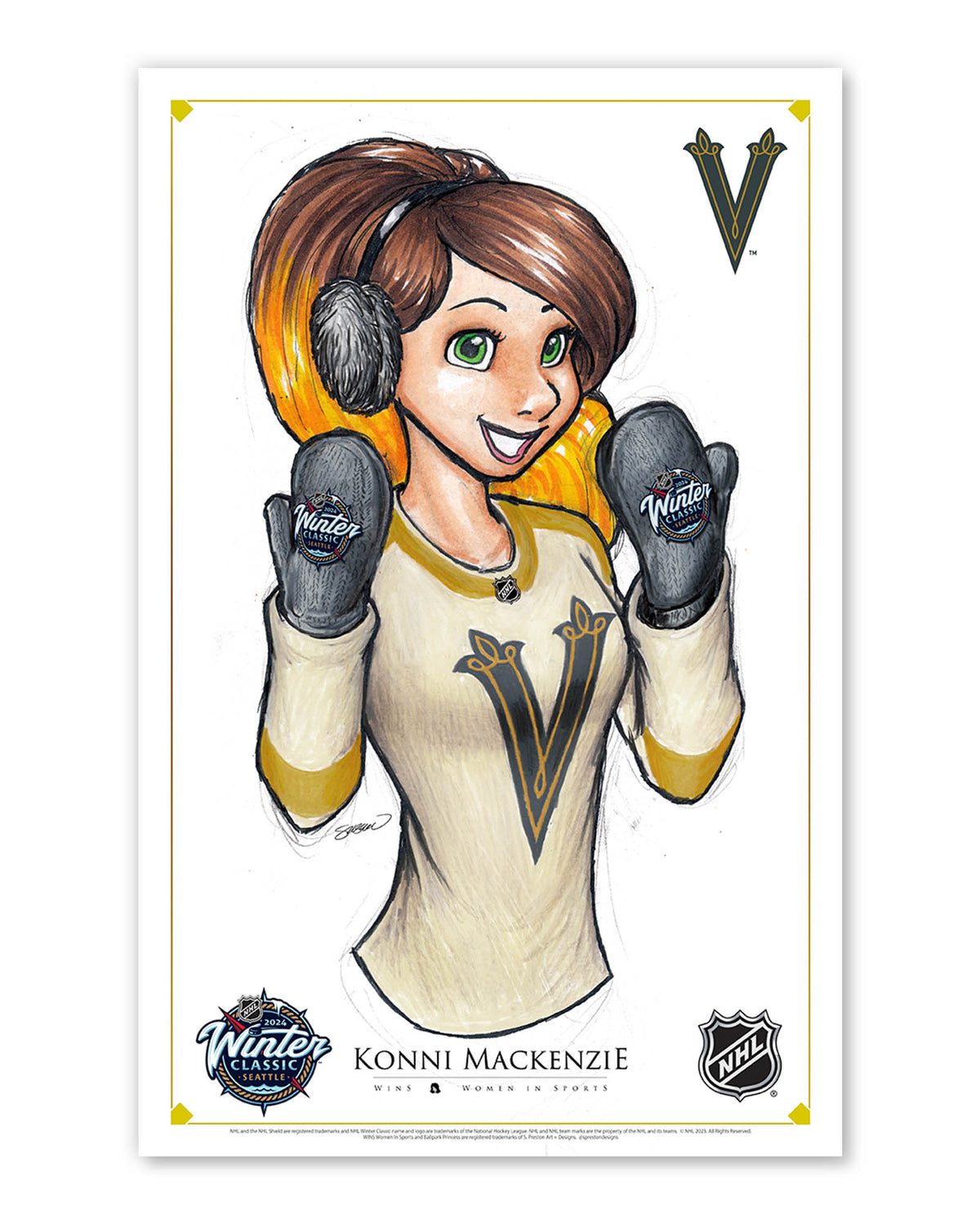 WinS® NHL Konni Mackenzie 2024 Winter Classic Jersey Poster Print