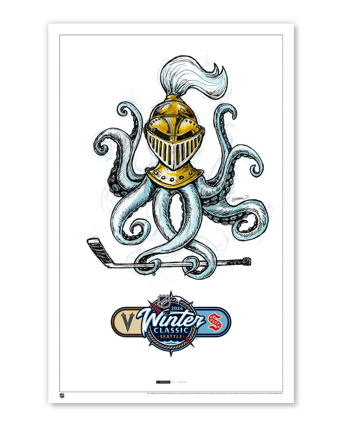 2024 NHL Winter Classic Sketch Limited Edition Art Prints