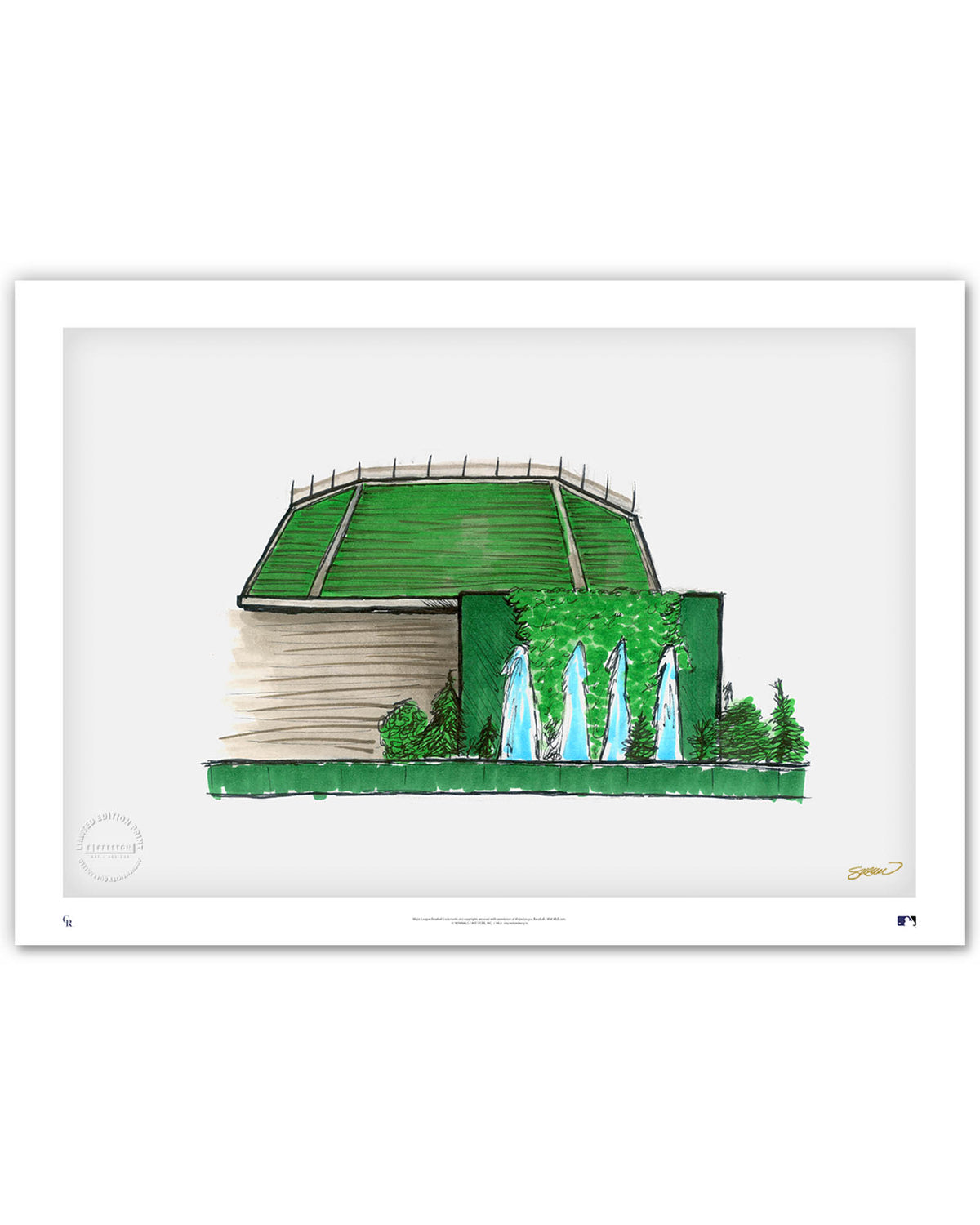 Coors Field Ink Sketch Limited Edition Art Print