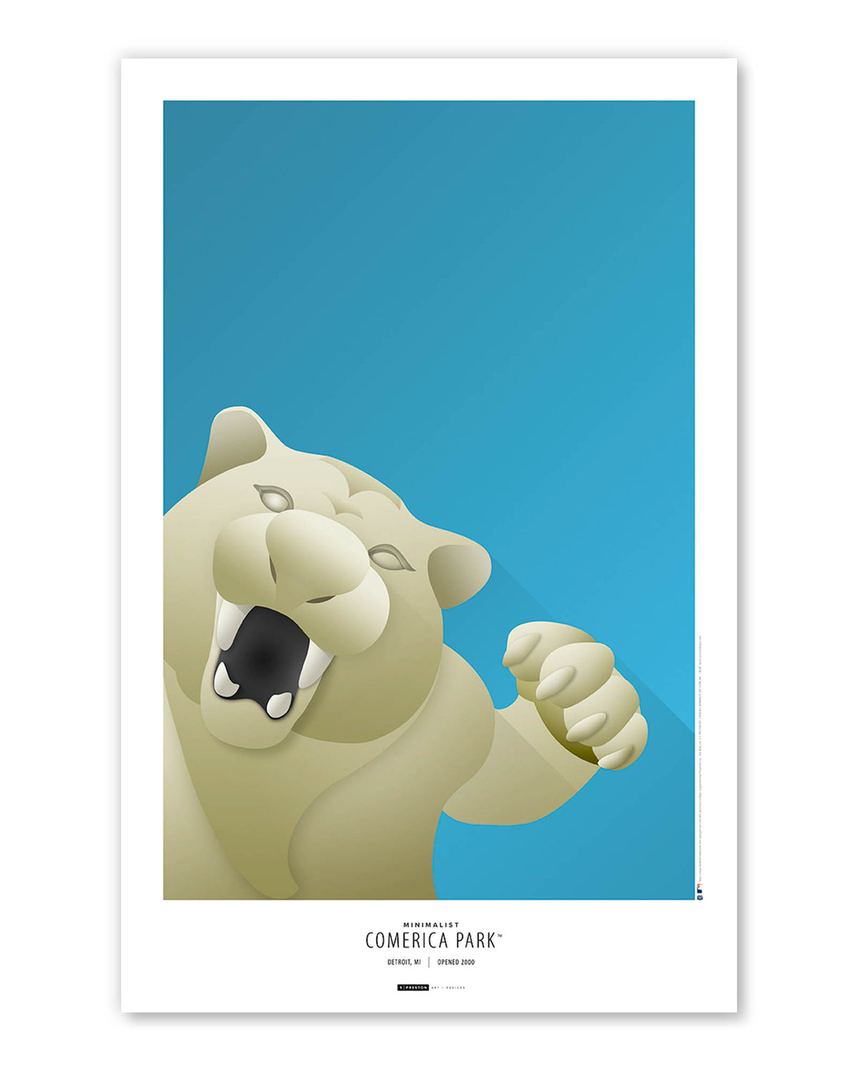 Minimalist Comerica Park Art Print