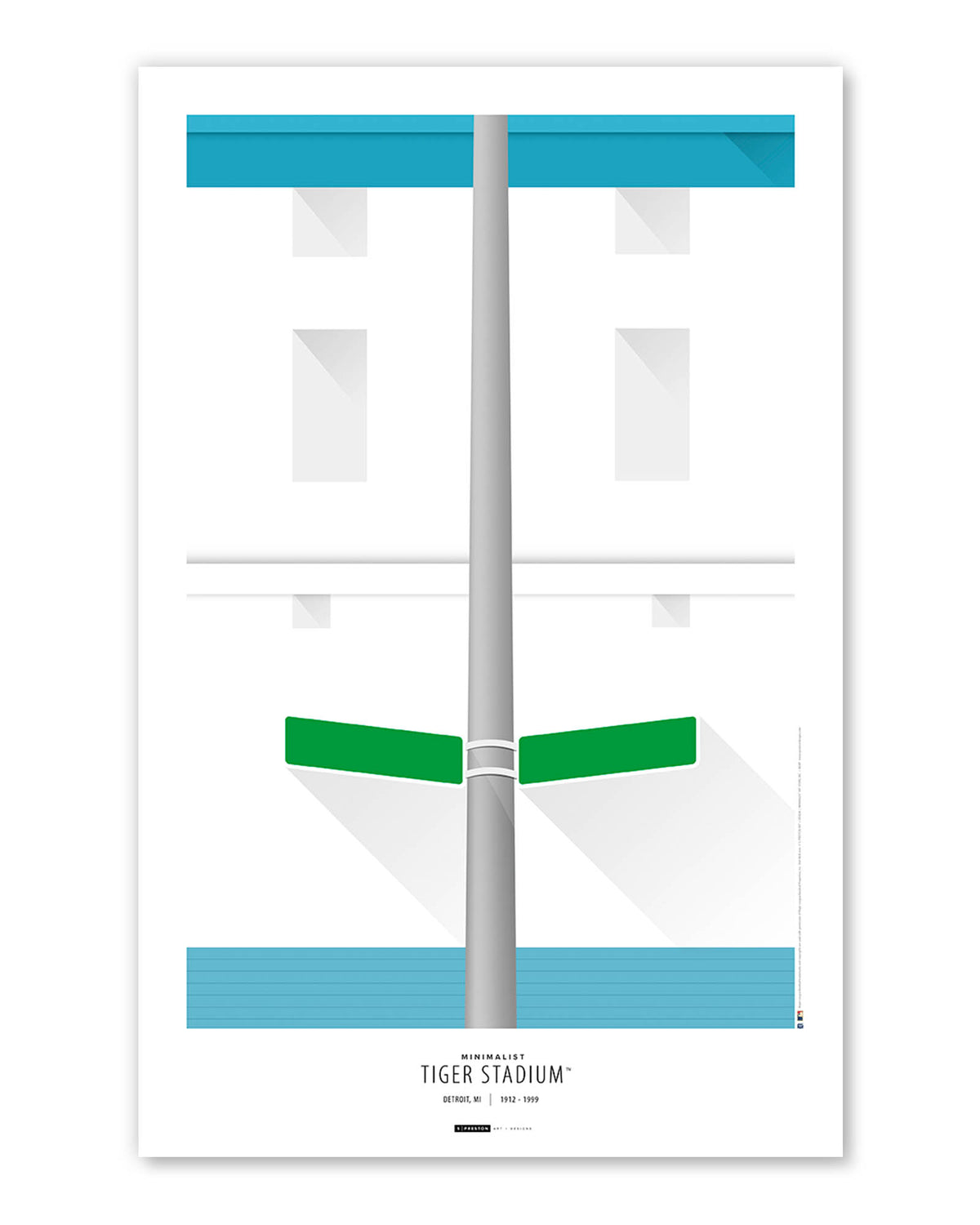 Minimalist Tiger Stadium Art Print
