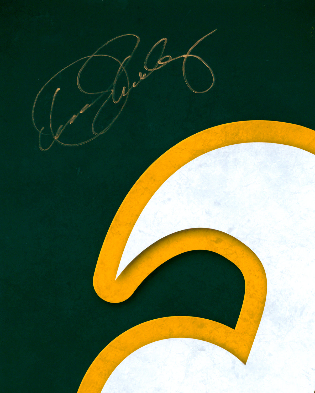Minimalist Oakland Athletics Logo Print - Dennis Eckersley Autographed - Authenticated