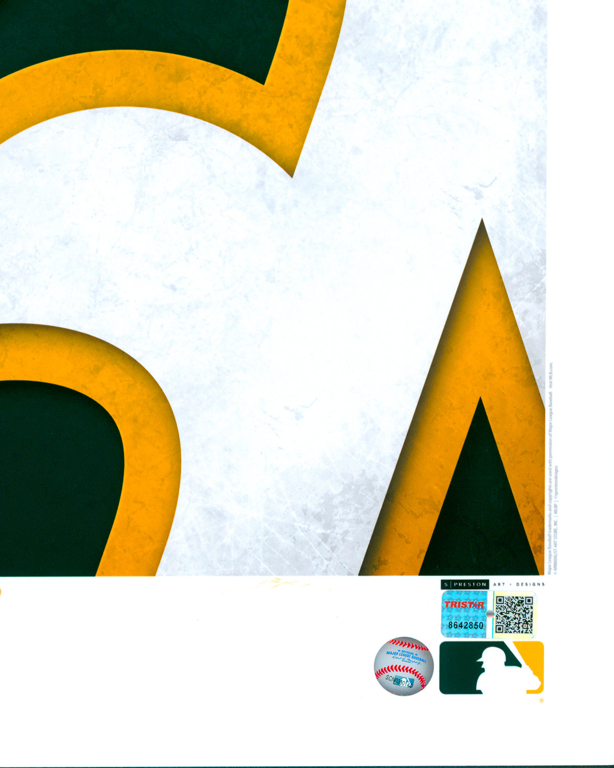 Minimalist Oakland Athletics Logo Print - Dennis Eckersley Autographed - Authenticated