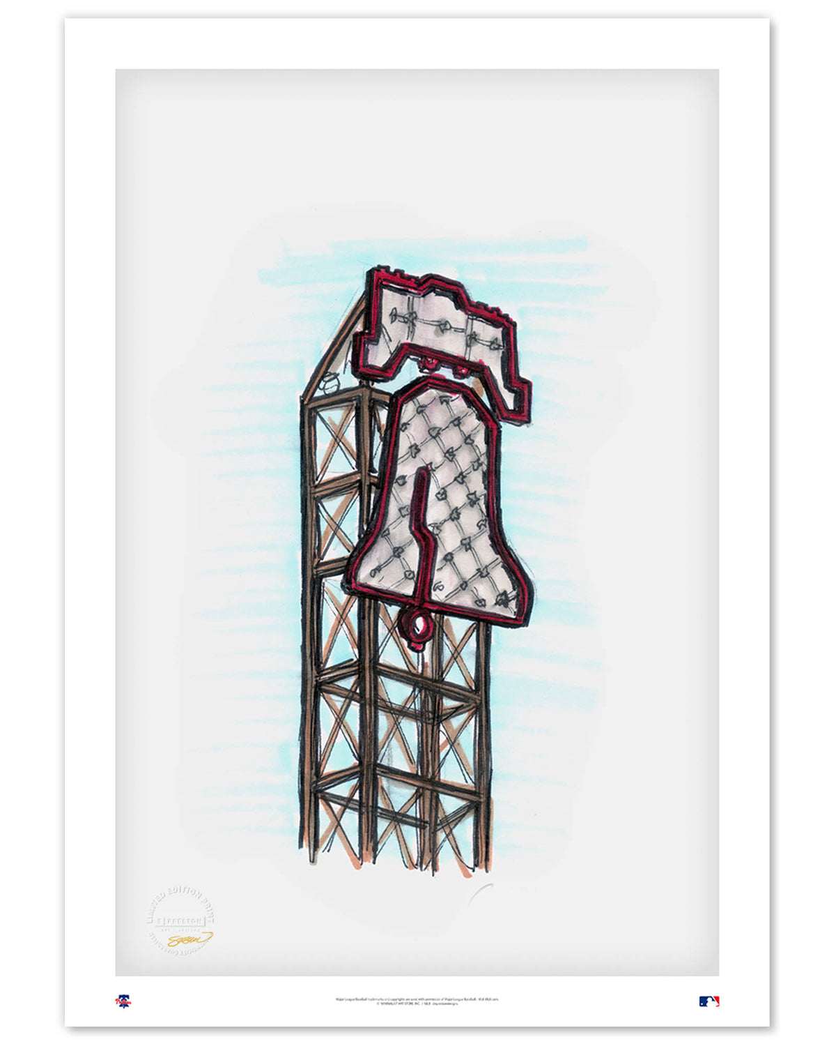 Citizens Bank Park Ink Sketch Limited Edition Art Print