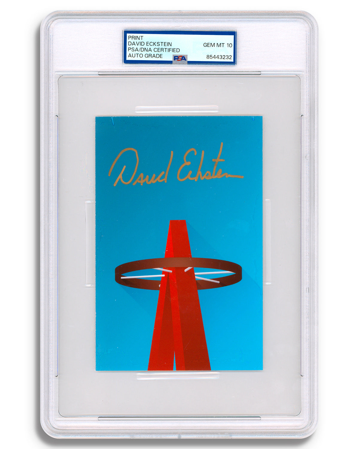 Minimalist Angel Stadium - David Eckstein Autographed - Art Slab - PSA Gem Mint 10