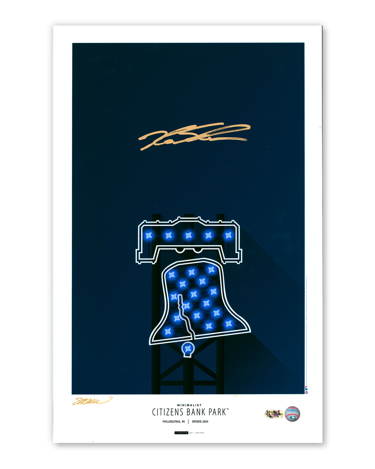Minimalist Citizens Bank Park - Kyle Schwarber Autographed - Poster Print - Authenticated