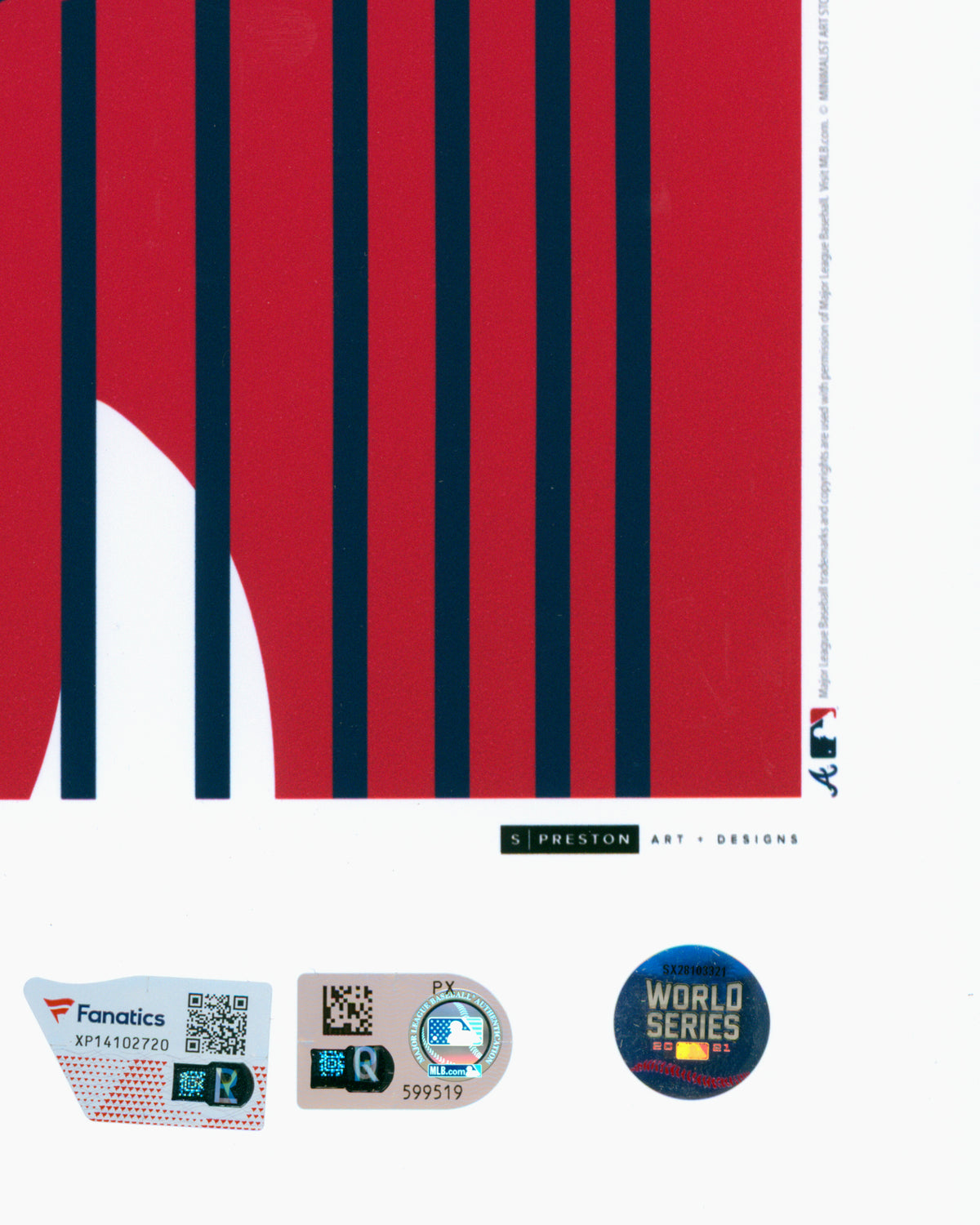 Minimalist World Series 2021 - Dansby Swanson Autographed Poster Print - Authenticated