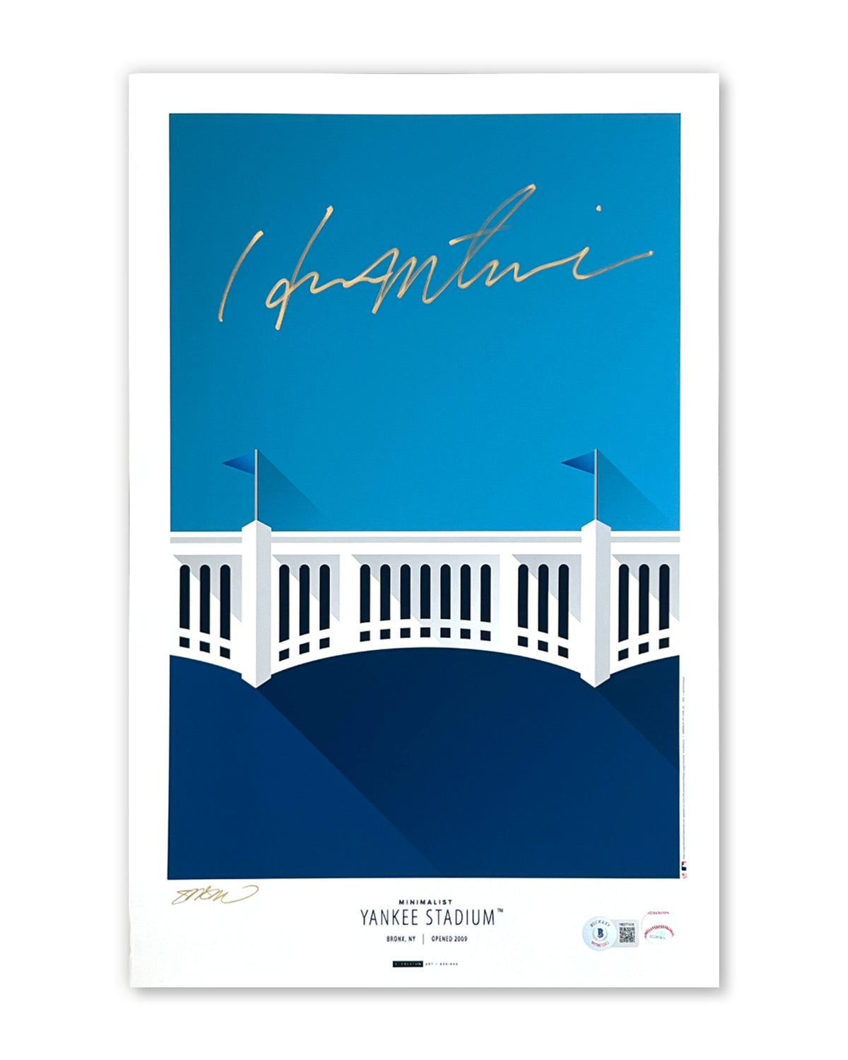 Minimalist Yankee Stadium Hideki Matsui Autographed