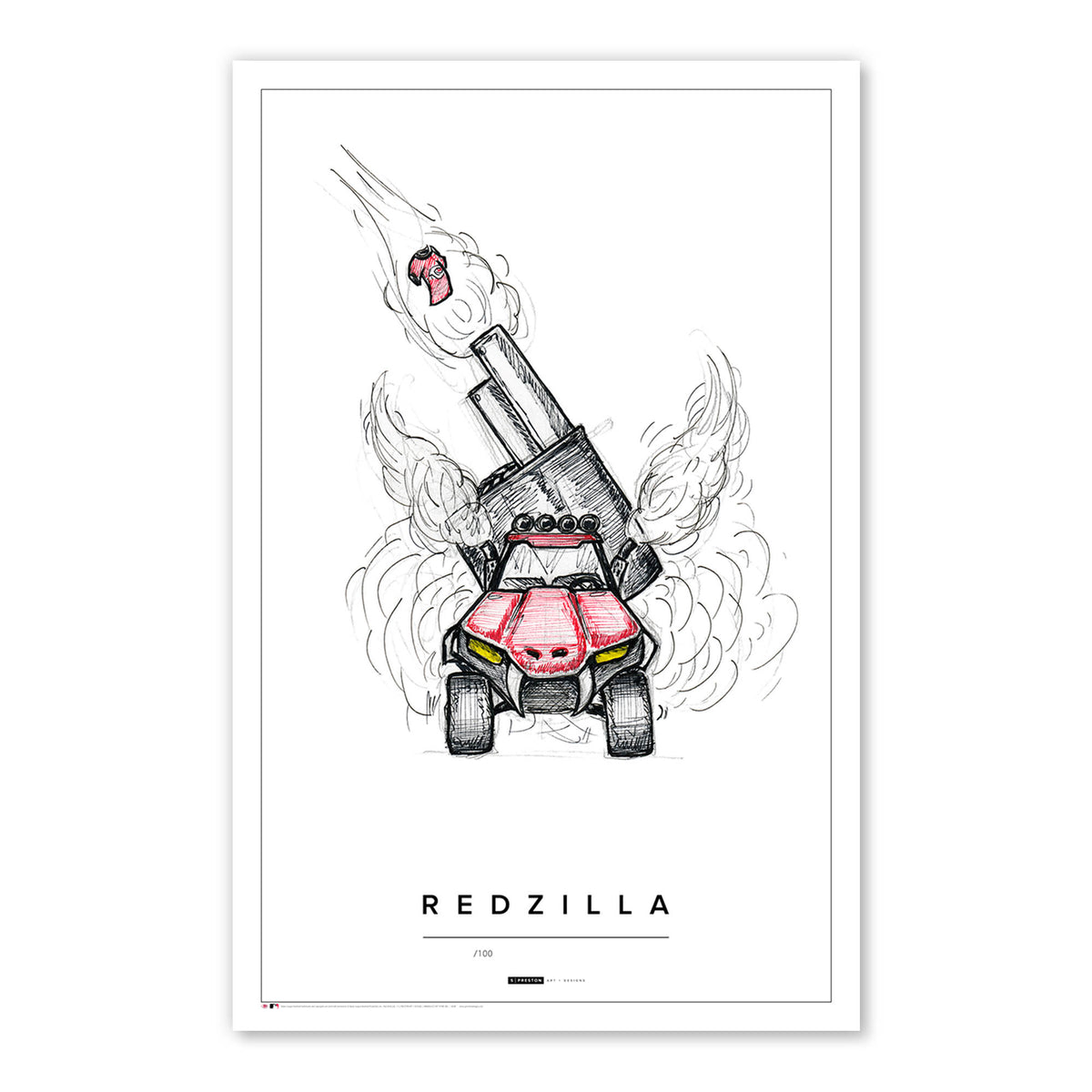 Redzilla Sketch Illustration