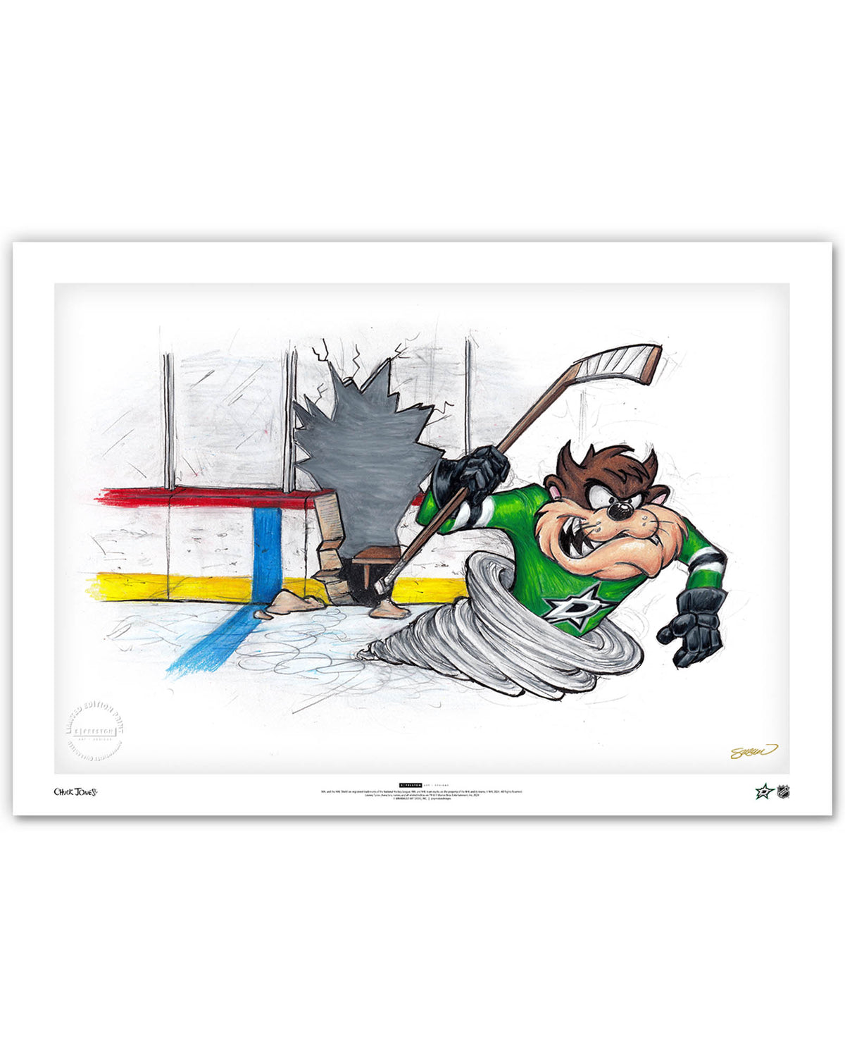 Tazmanian Line Change x NHL Stars Tazmanian Devil Limited Edition Art Print
