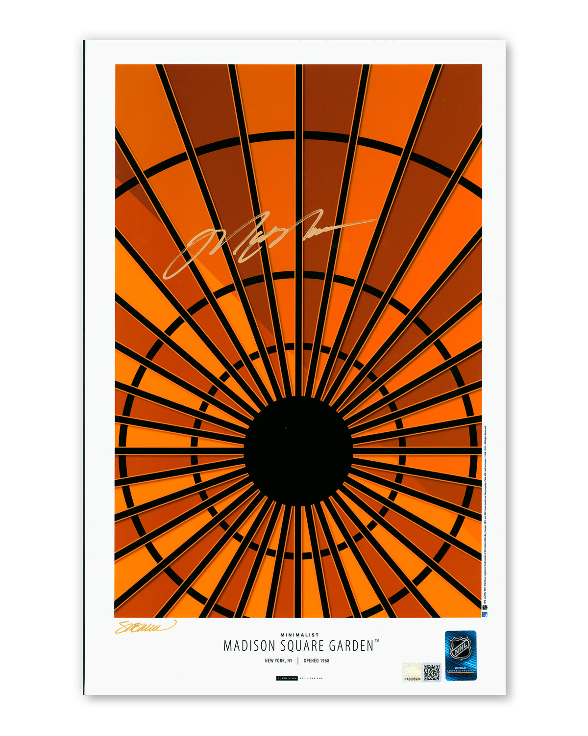 Minimalist Madison Square Garden - Mark Messier Autographed Poster Print - Authenticated