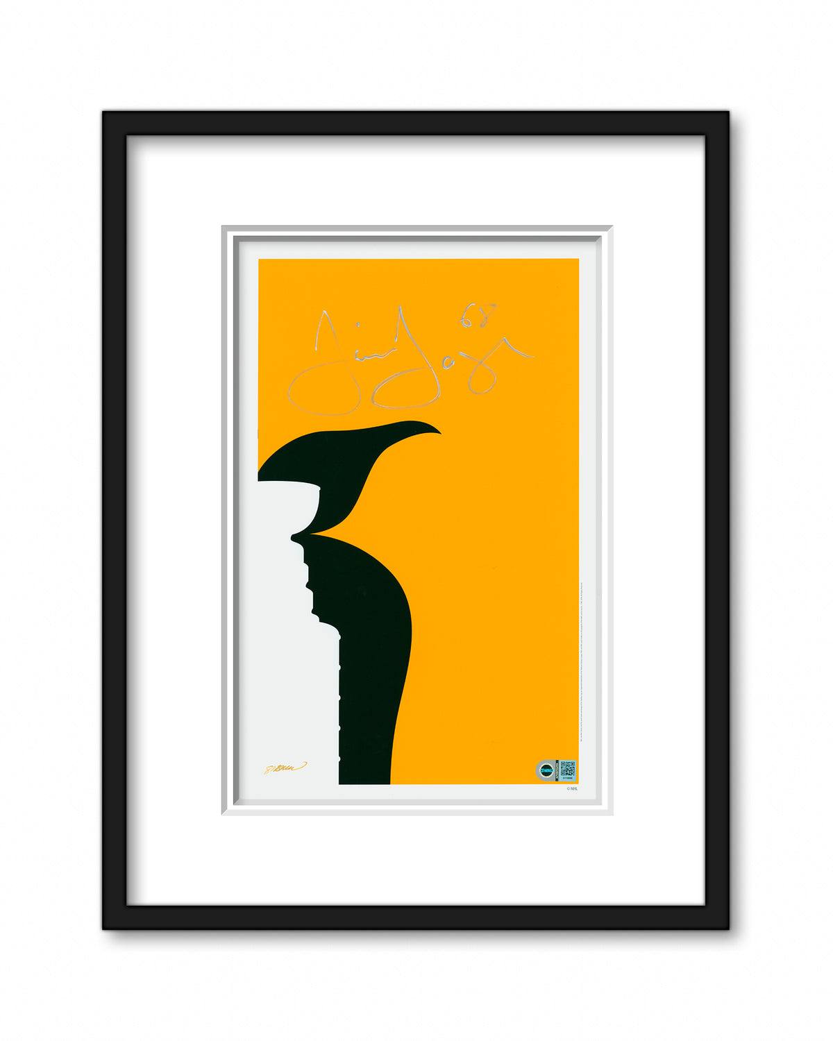 Minimalist Penguins Champions Trophy Artwork - Jaromir Jagr Autographed - Poster Print - Authenticated