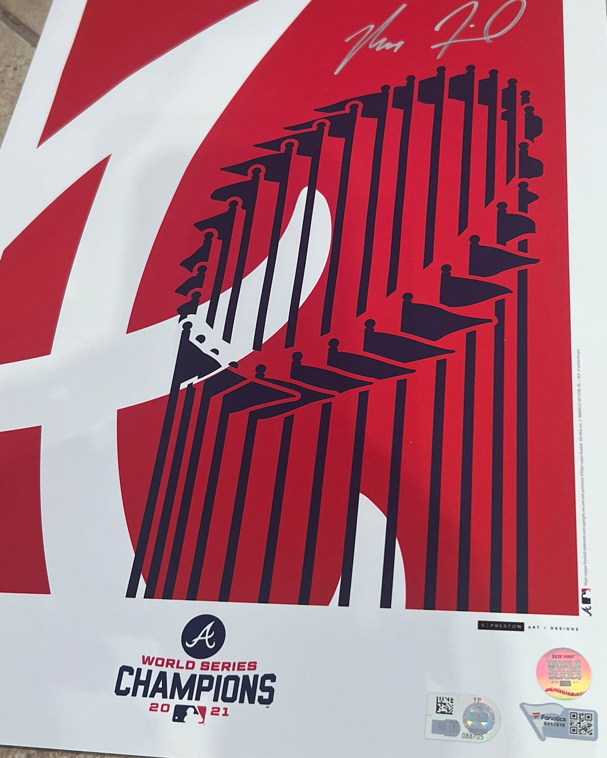 Minimalist World Series 2021 Poster Print - Max Fried Signed - MLB Authenticated