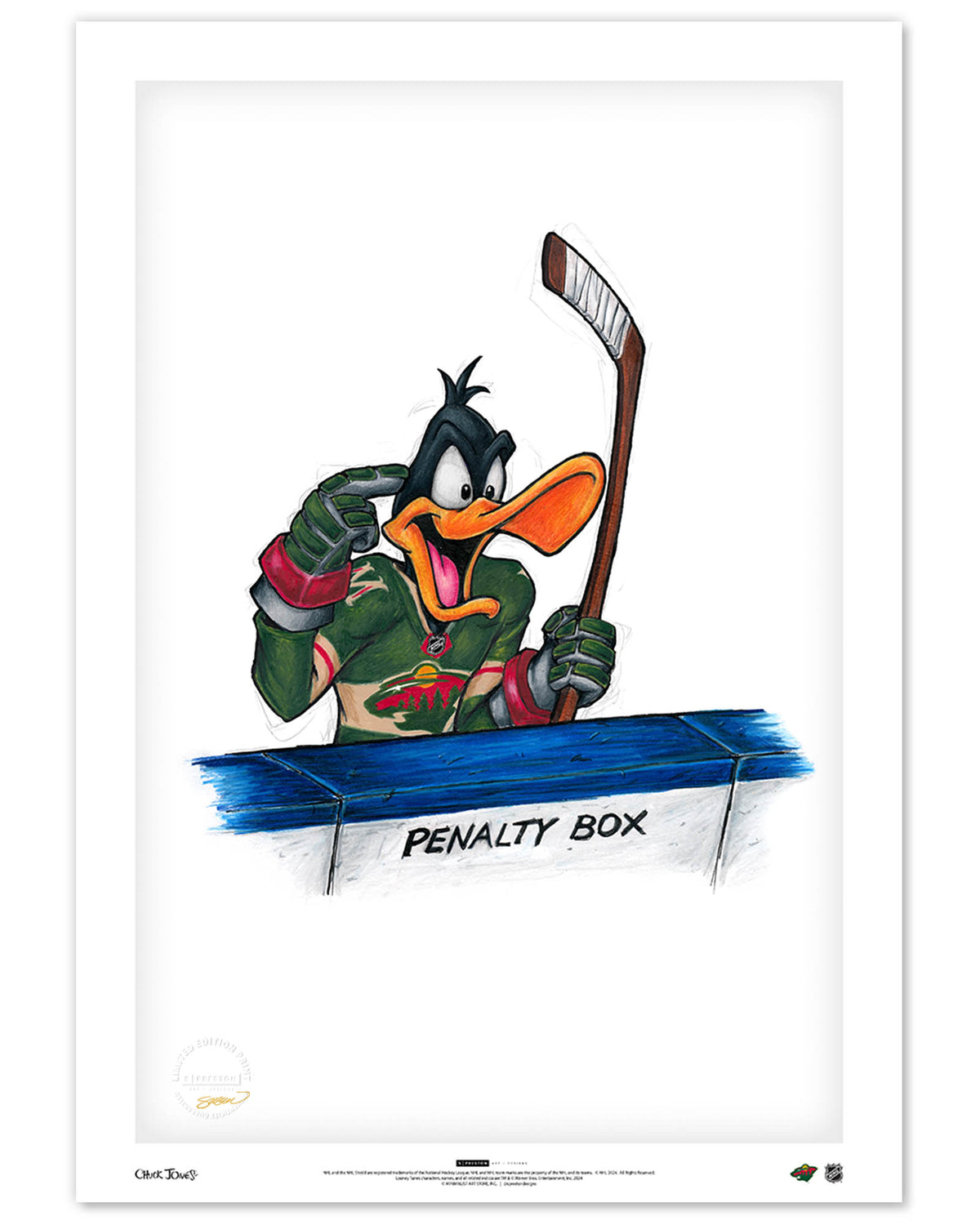 Duck Season Hockey Season x NHL Wild Daffy Duck Limited Edition Art Print