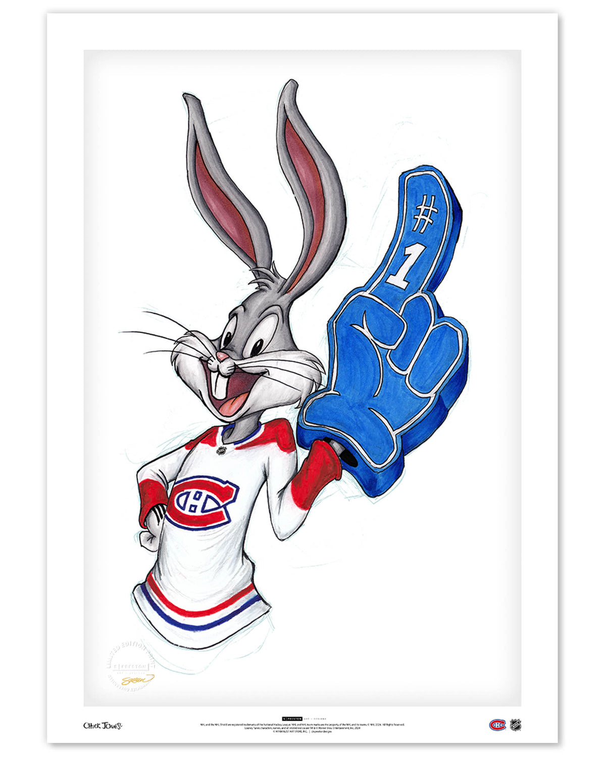 Rabbit Hockey Fan x NHL Canadiens Bugs Bunny Limited Edition Art Print