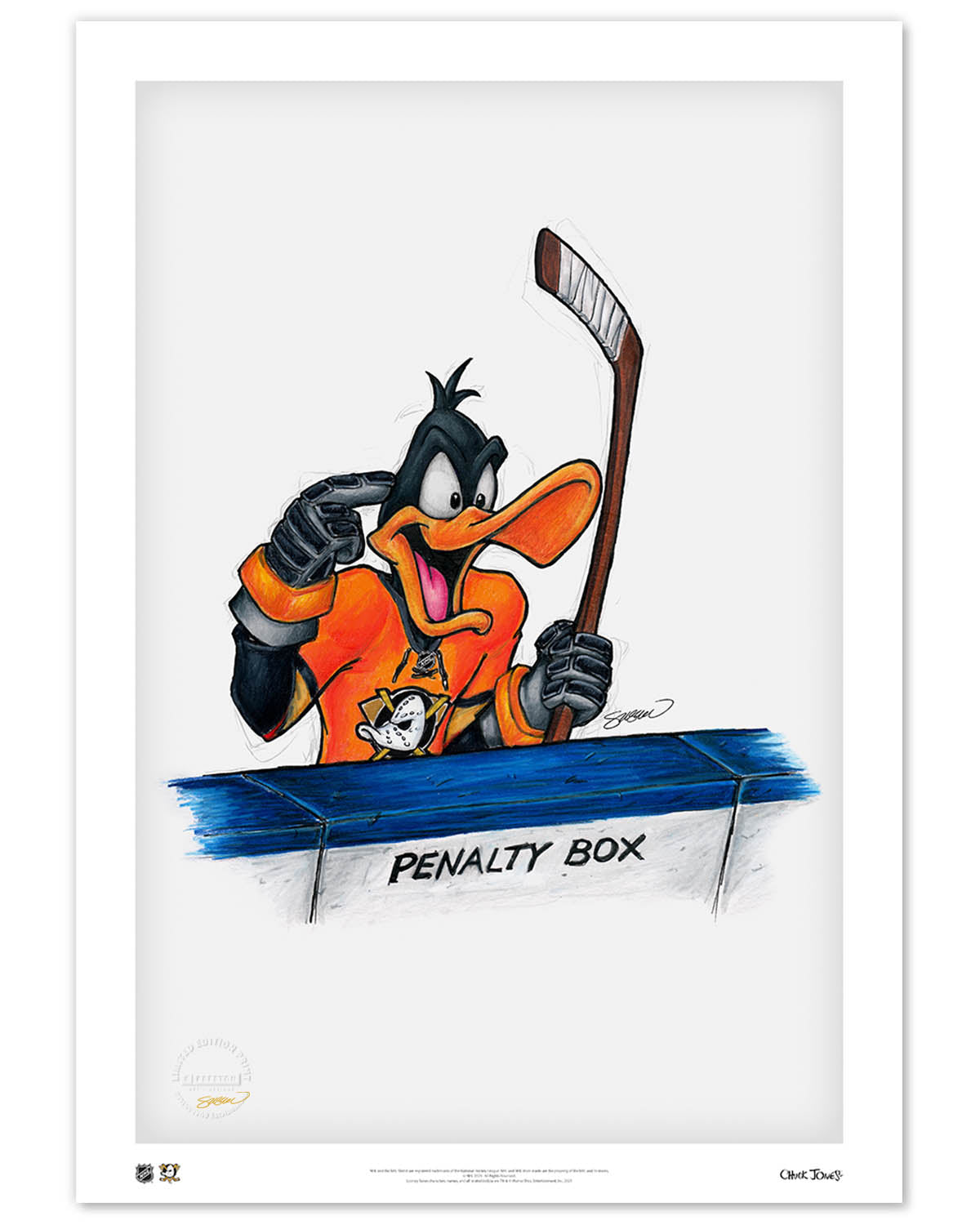 Duck Season Hockey Season x NHL Ducks Daffy Duck Limited Edition Art Print