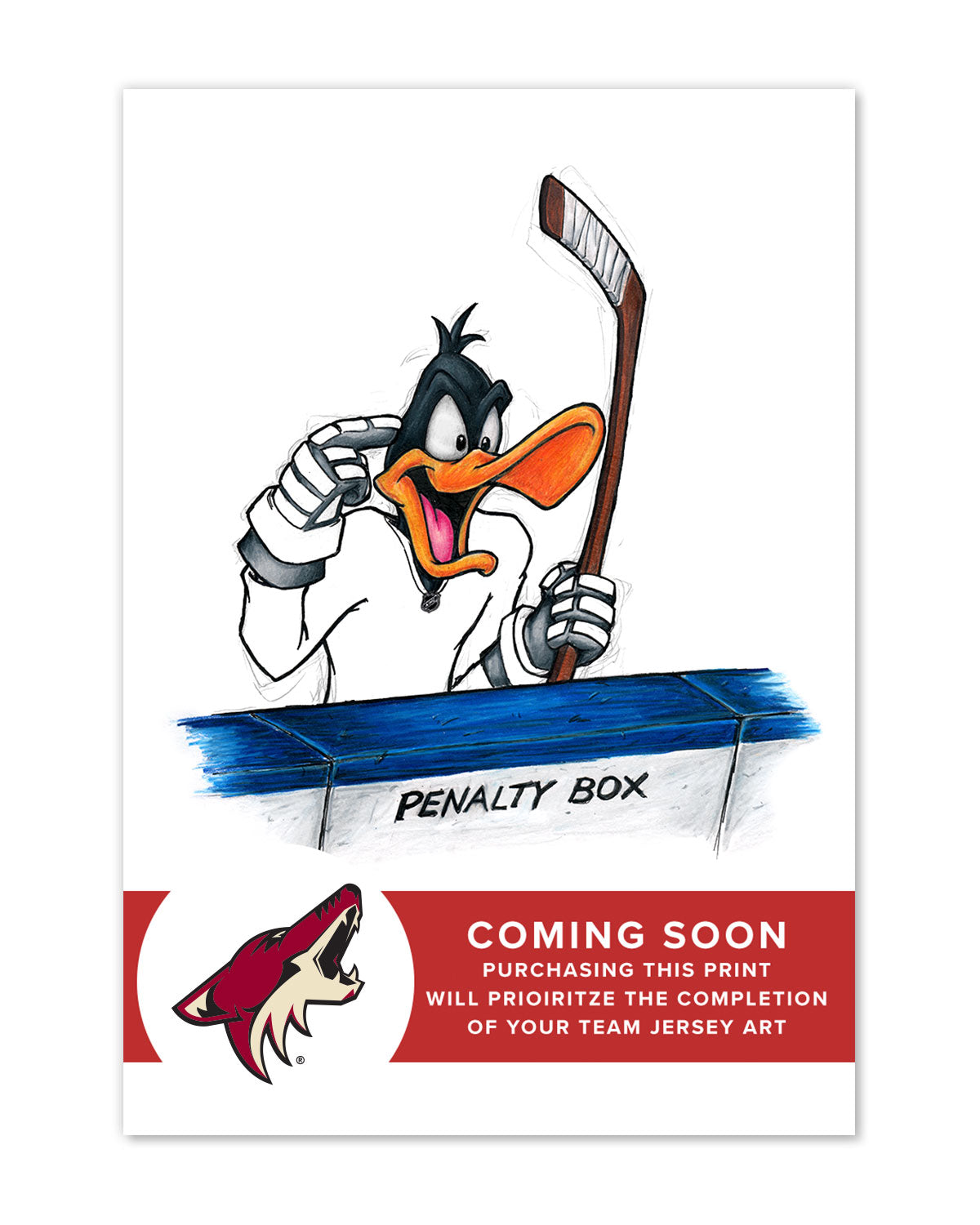 Duck Season Hockey Season x NHL Coyotes Daffy Duck Limited Edition Art Print