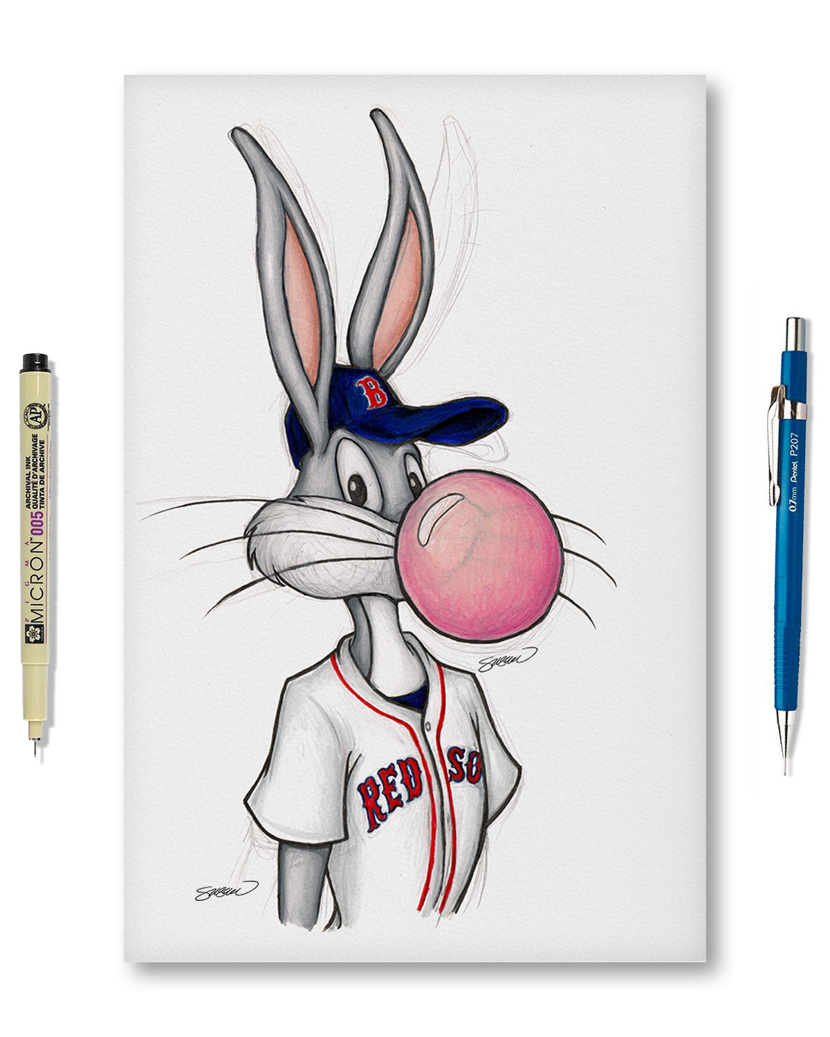 Bubblegum Bugs x MLB Red Sox Limited Edition Art Print