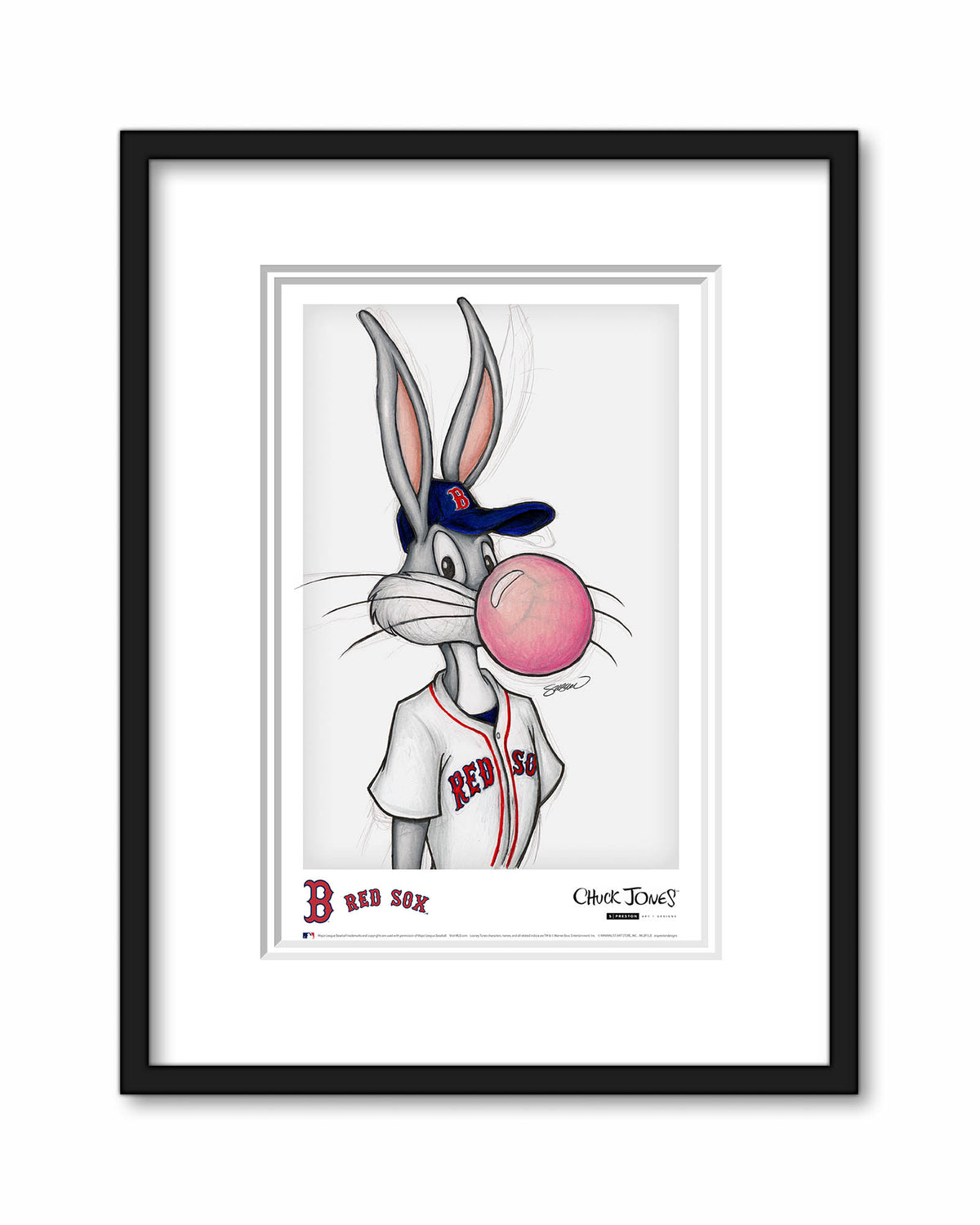 Bubblegum Bugs x MLB Red Sox Bugs Bunny Poster Print