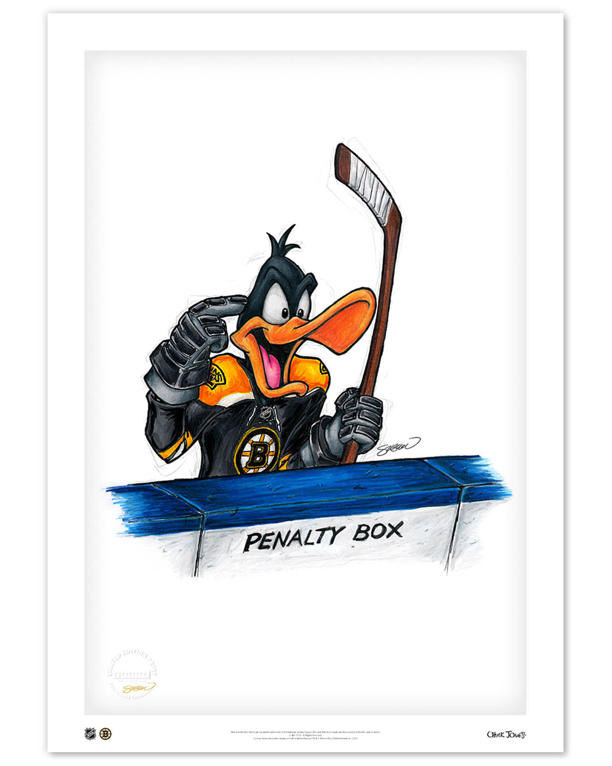 Duck Season Hockey Season x NHL Bruins Daffy Duck Limited Edition Art Print