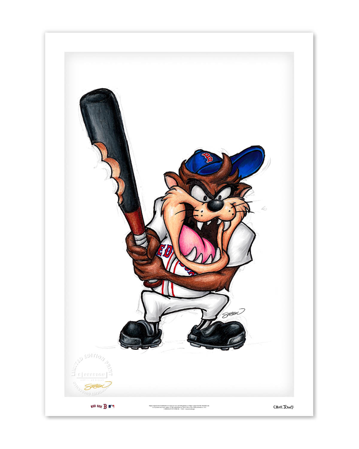 Taz on Deck x MLB Red Sox Limited Edition Art Print