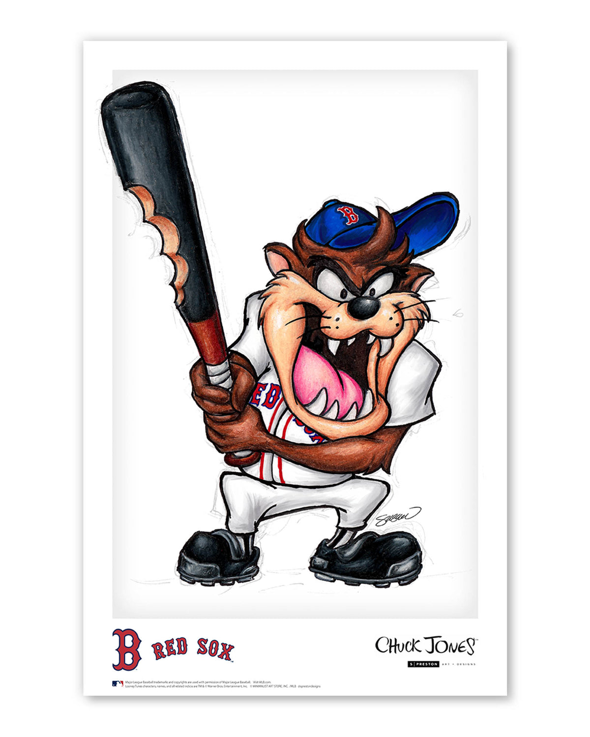 Taz on Deck x MLB Red Sox Poster Print