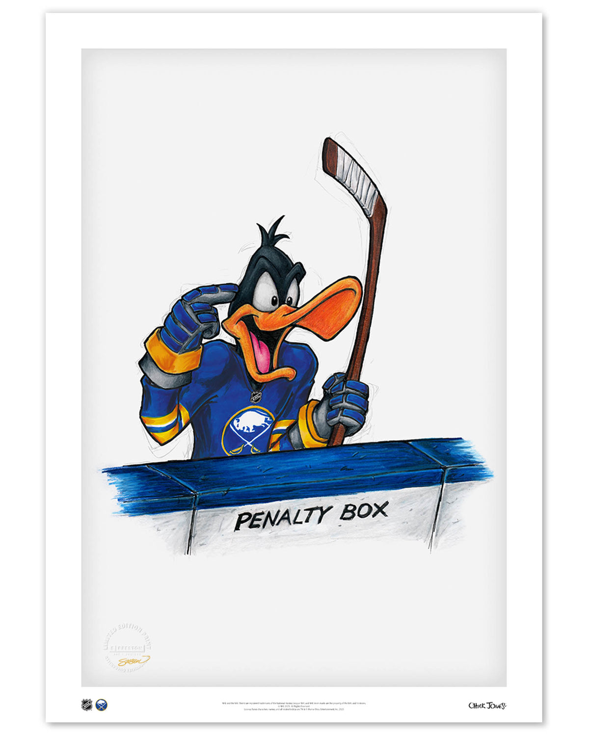 Duck Season Hockey Season x NHL Sabres Daffy Duck Limited Edition Art Print