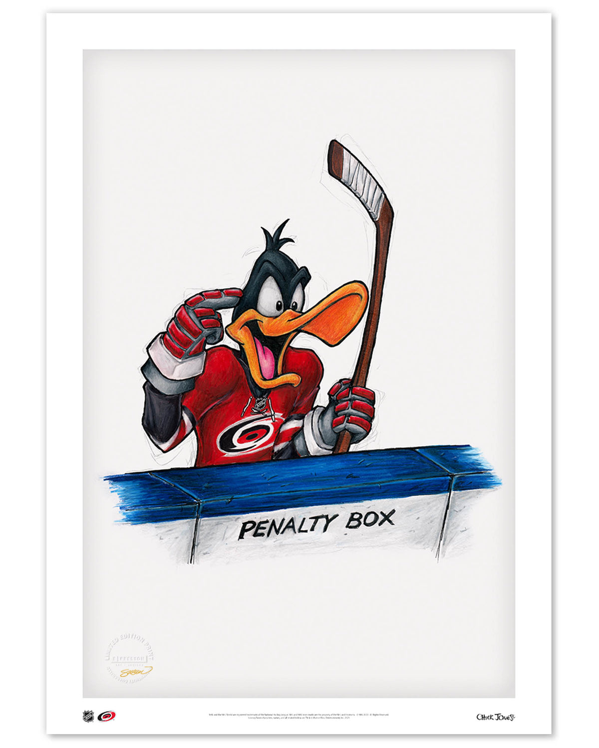 Duck Season Hockey Season x NHL Hurricanes Daffy Duck Limited Edition Art Print
