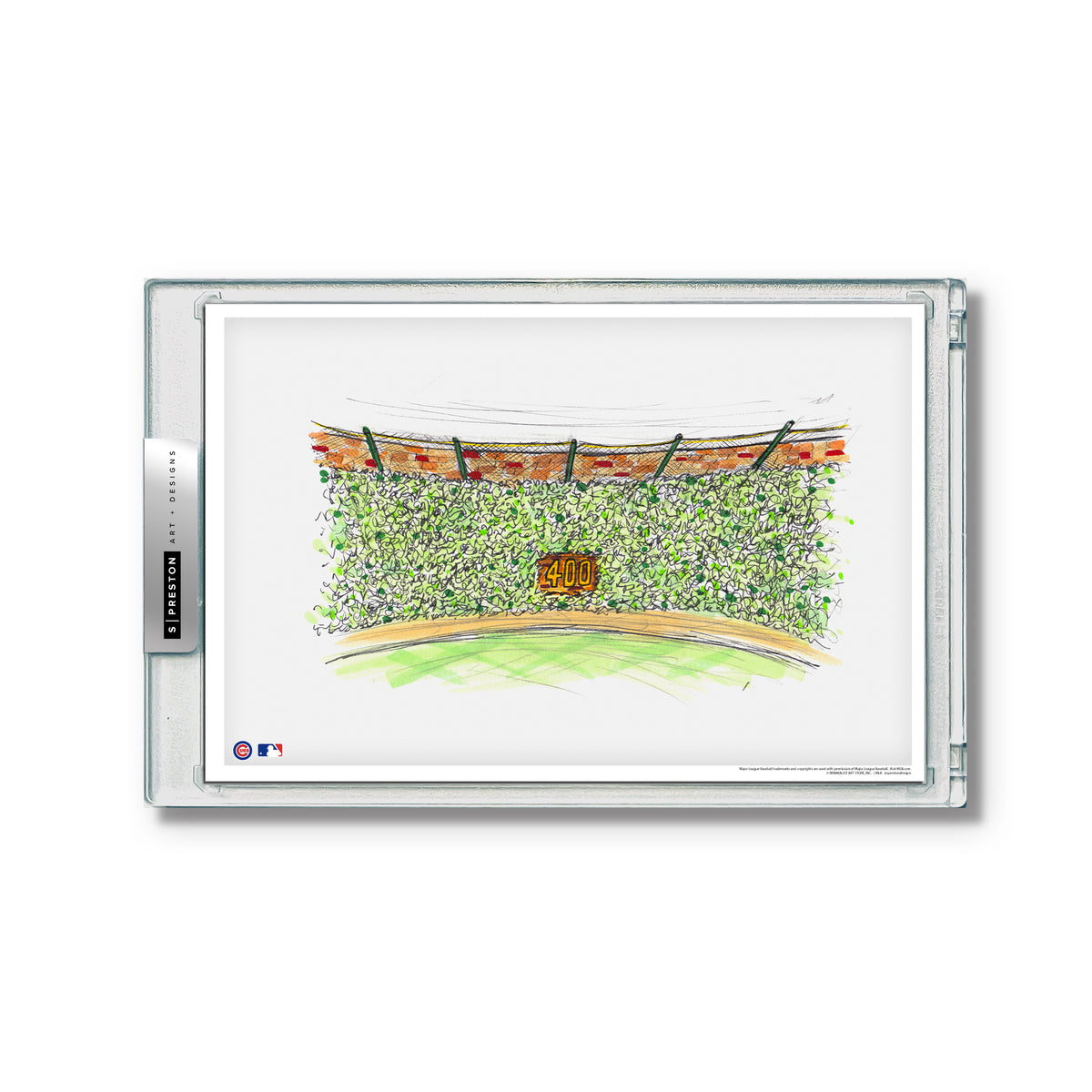 Wrigley Field Ink Sketch Limited Edition Art Card Slab