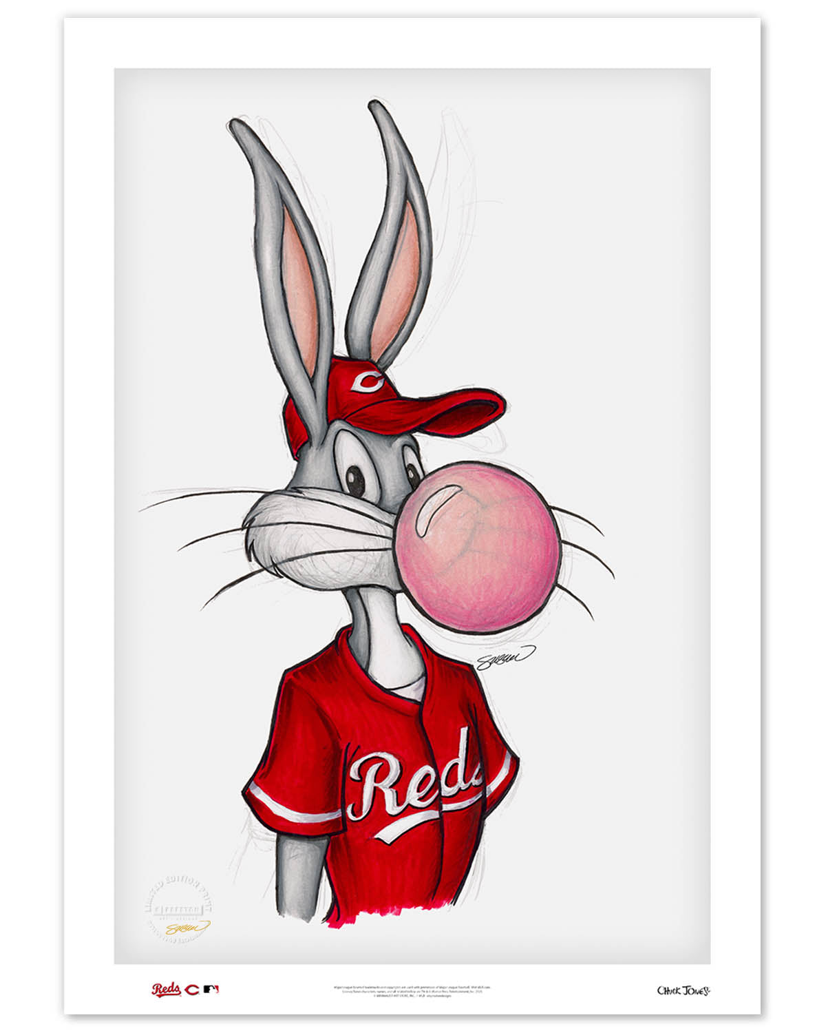 Bubblegum Bugs x MLB Reds Limited Edition Art Print