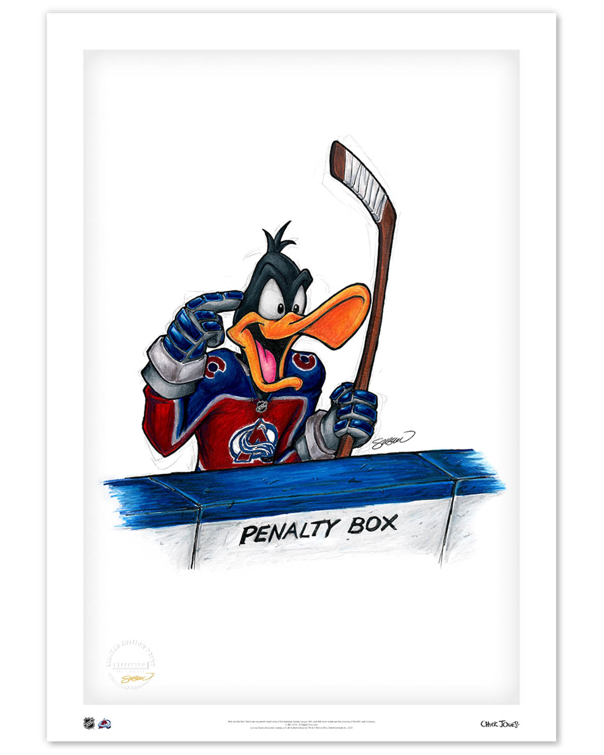 Duck Season Hockey Season x NHL Avalanche Daffy Duck Limited Edition Art Print