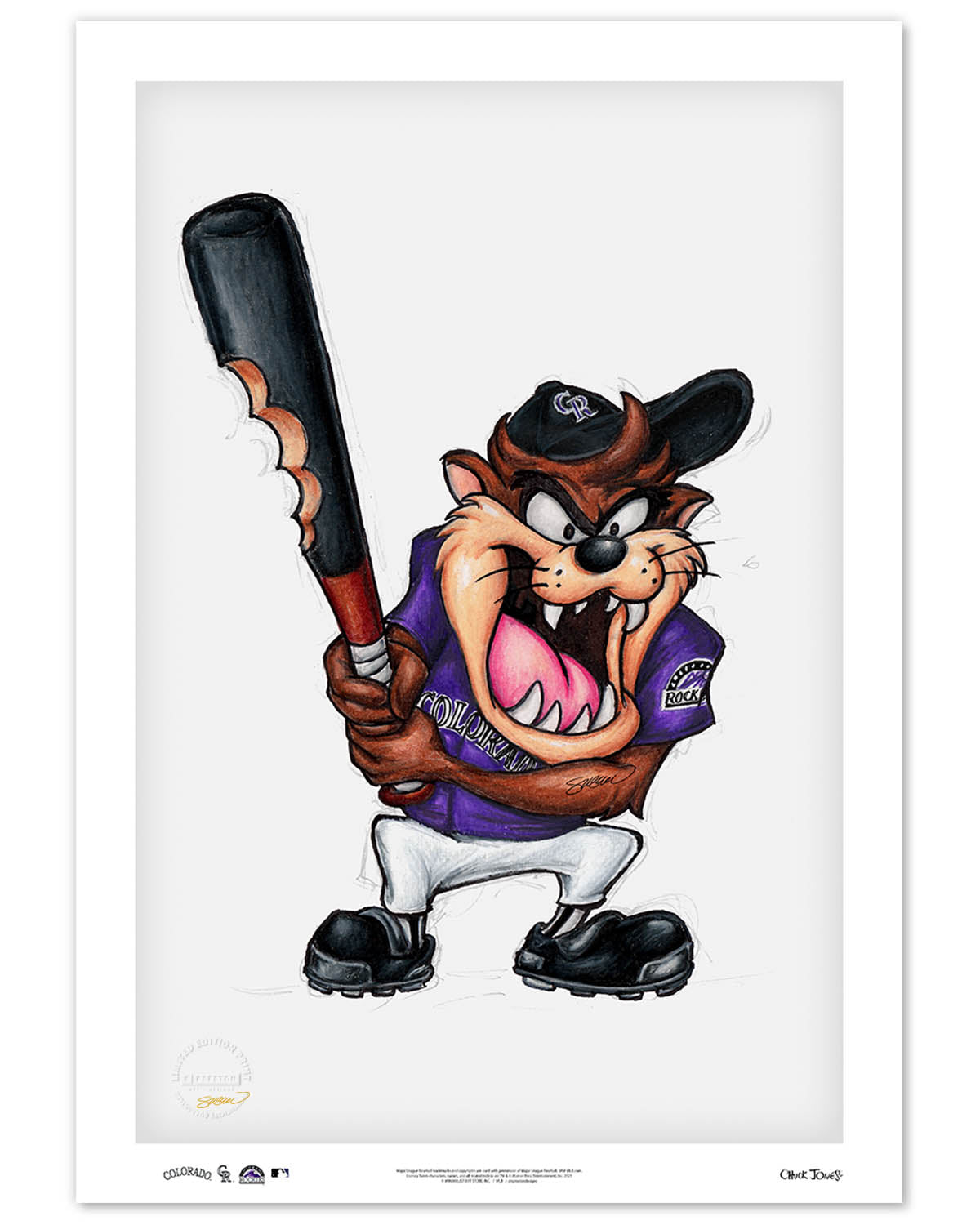 Taz on Deck x MLB Rockies Limited Edition Art Print