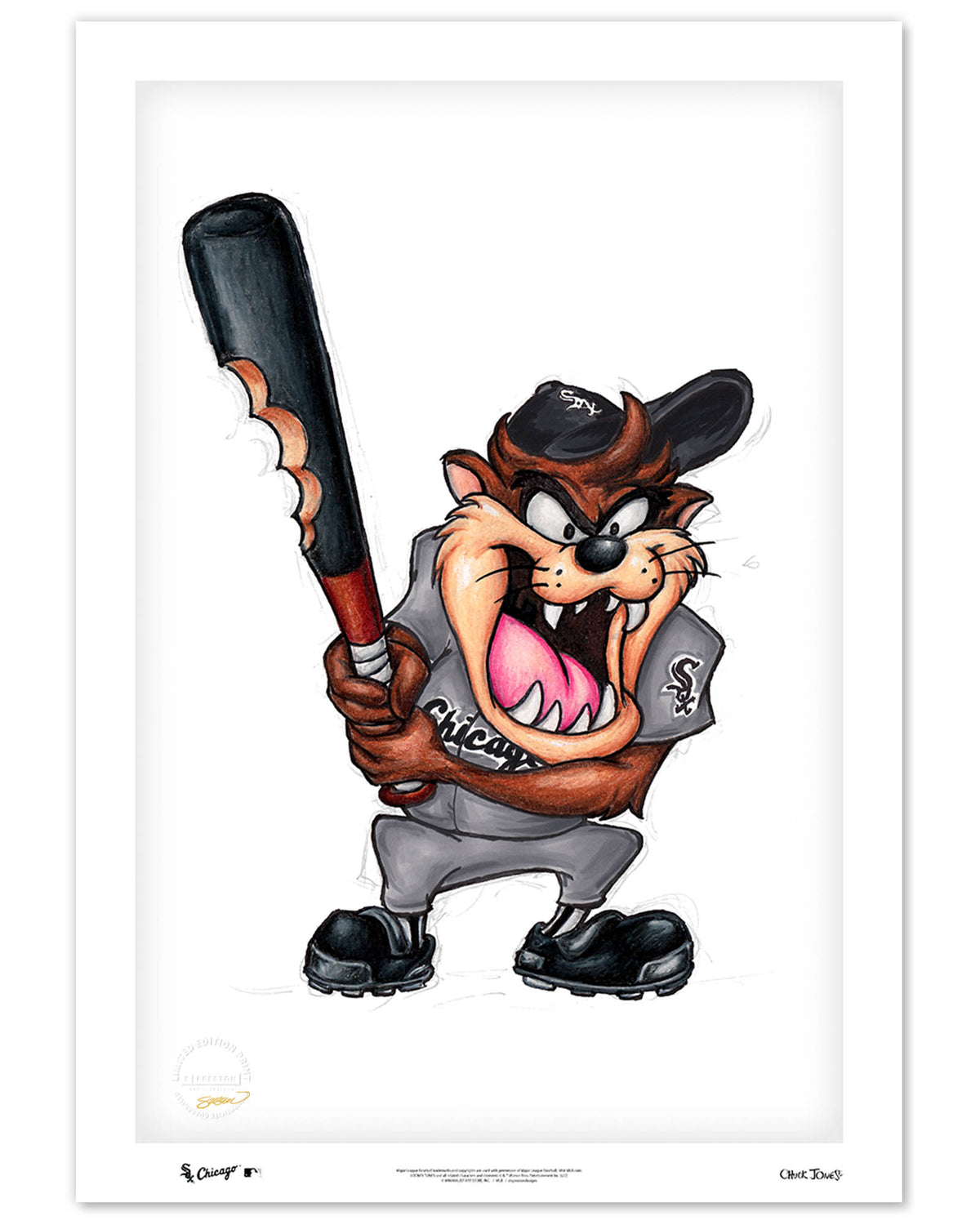 Taz On Deck x MLB White Sox Limited Edition Art Print