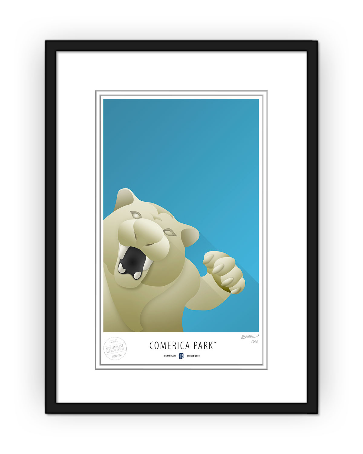 Minimalist Comerica Park Art Print