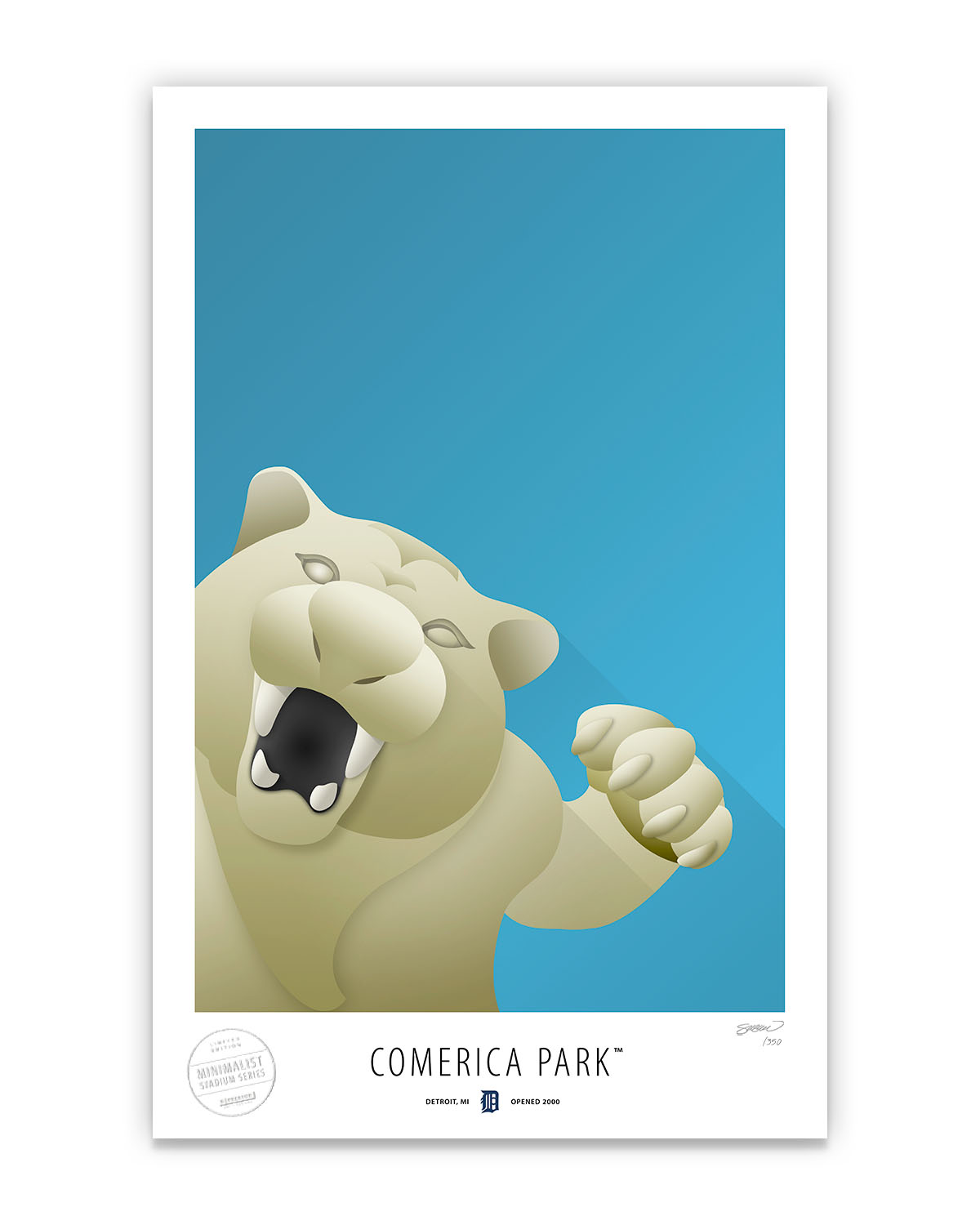 Minimalist Comerica Park Art Print