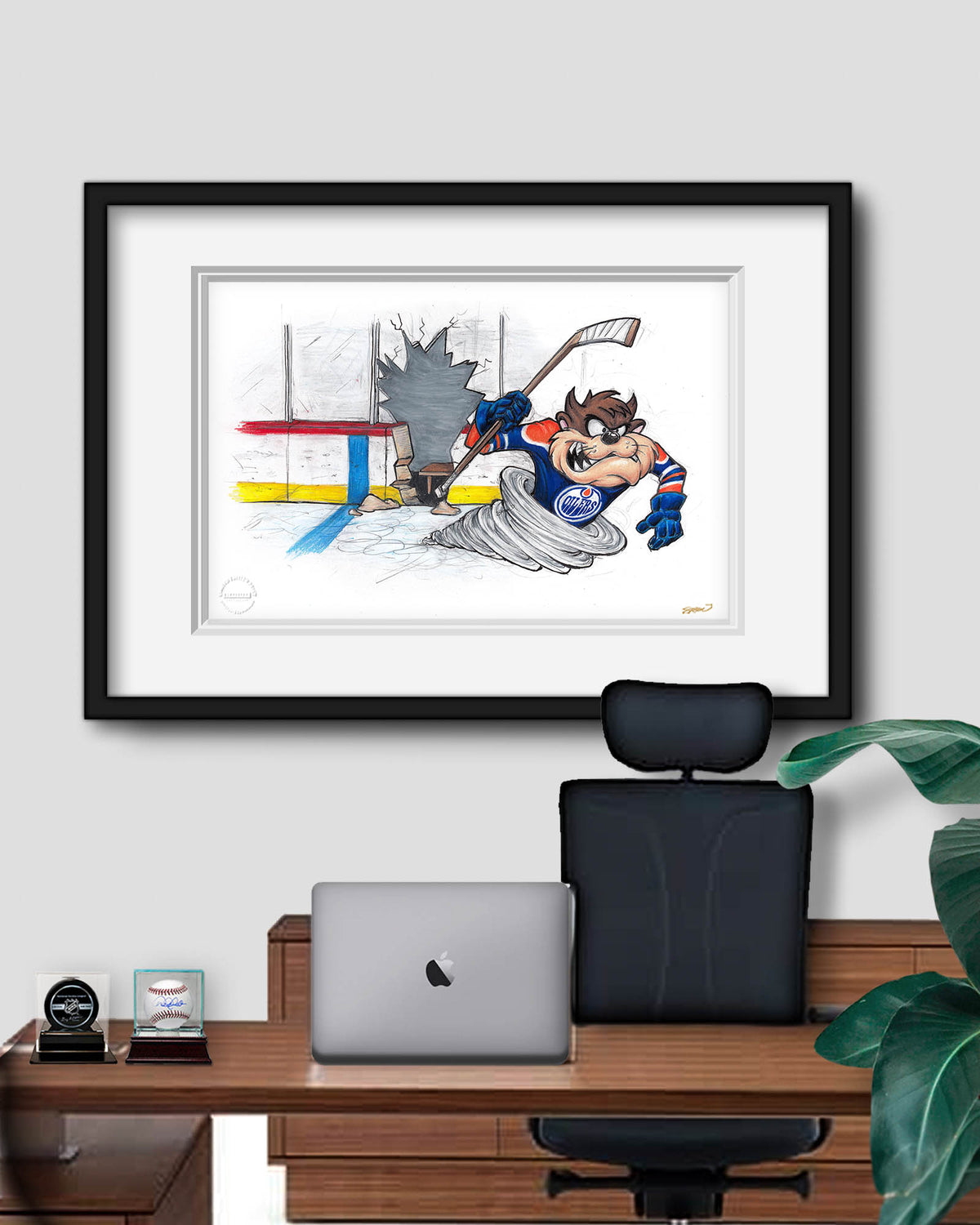 Tazmanian Line Change x NHL Oilers Tazmanian Devil Limited Edition Art Print
