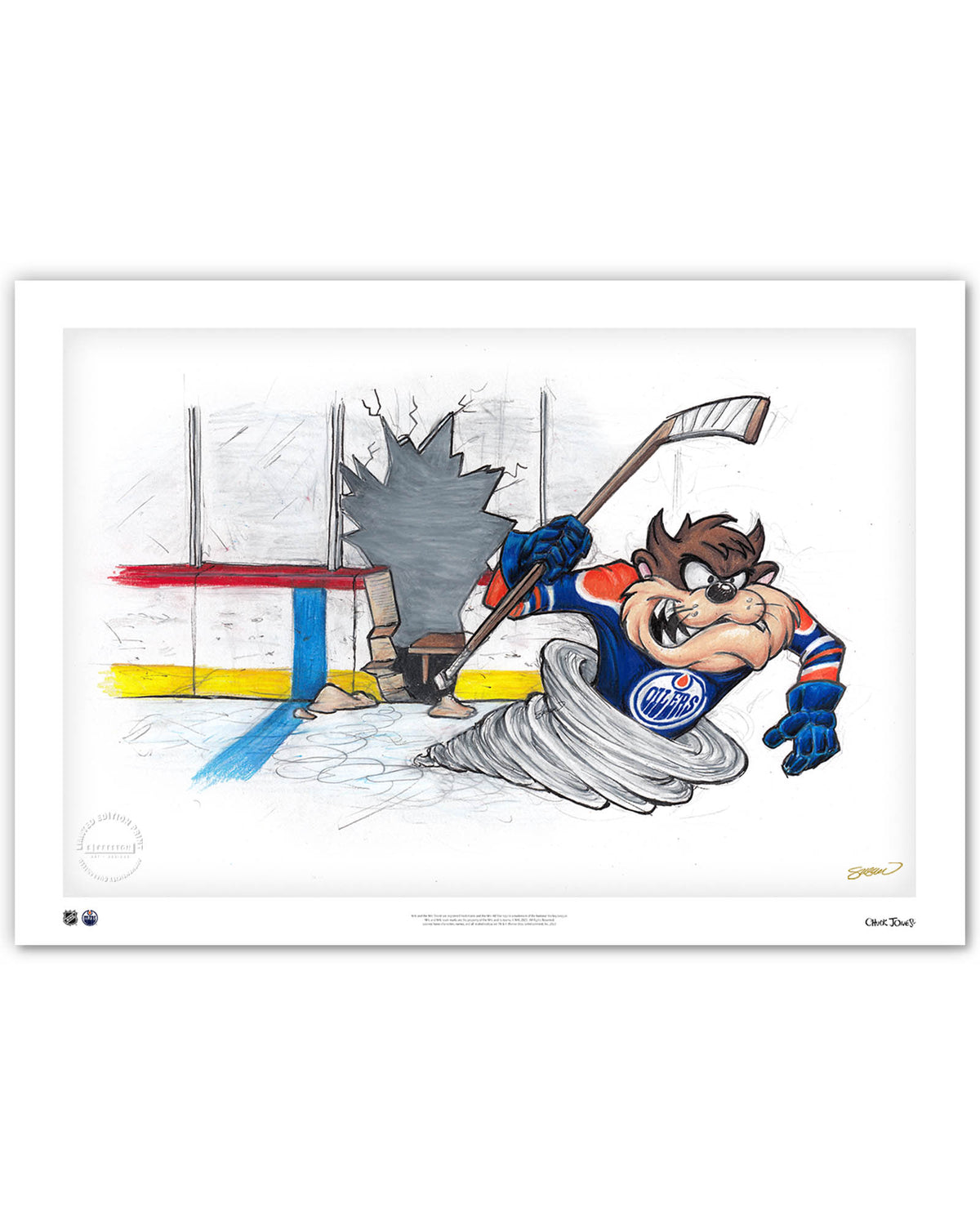Tazmanian Line Change x NHL Oilers Tazmanian Devil Limited Edition Art Print